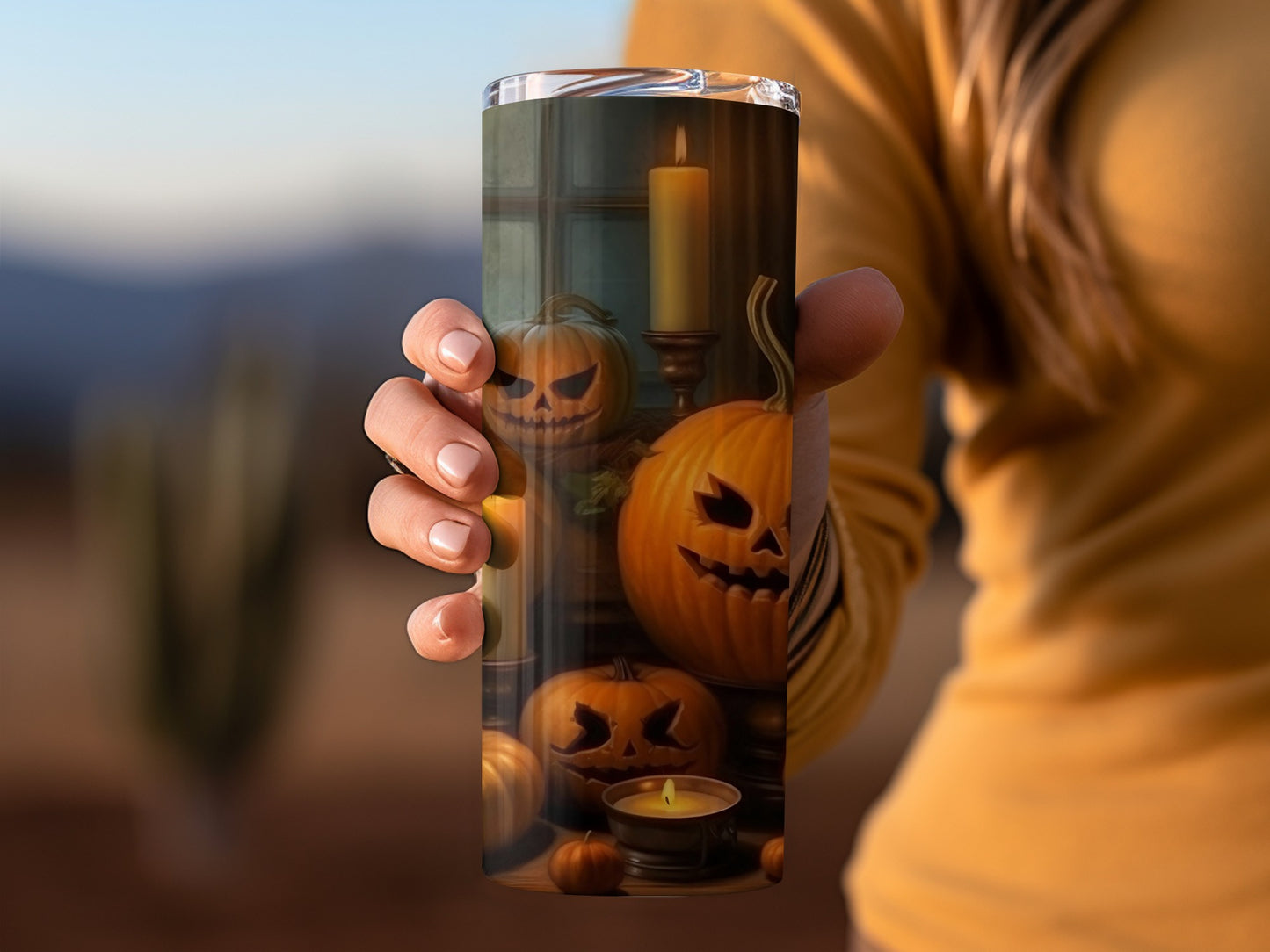 Spooky Halloween Pumpkin Design Insulated Tumbler
