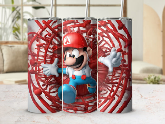 Animated Character with Red Swirls Travel Mug