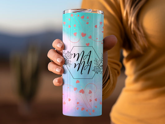 Trendy Mama Heart Design Custom Tumbler Cup 20oz