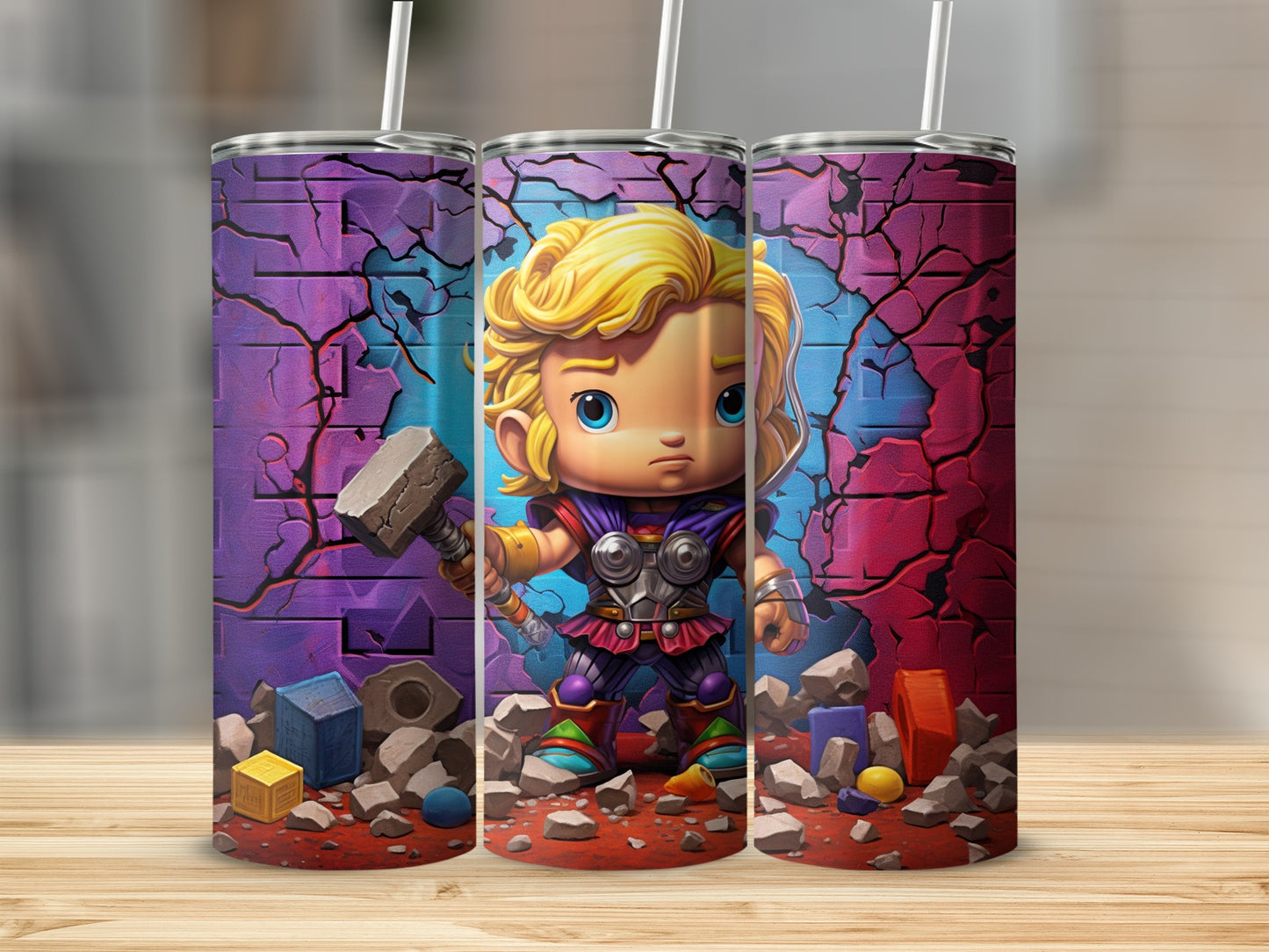 Adorable Superhero Character Tumbler for Kids Adults