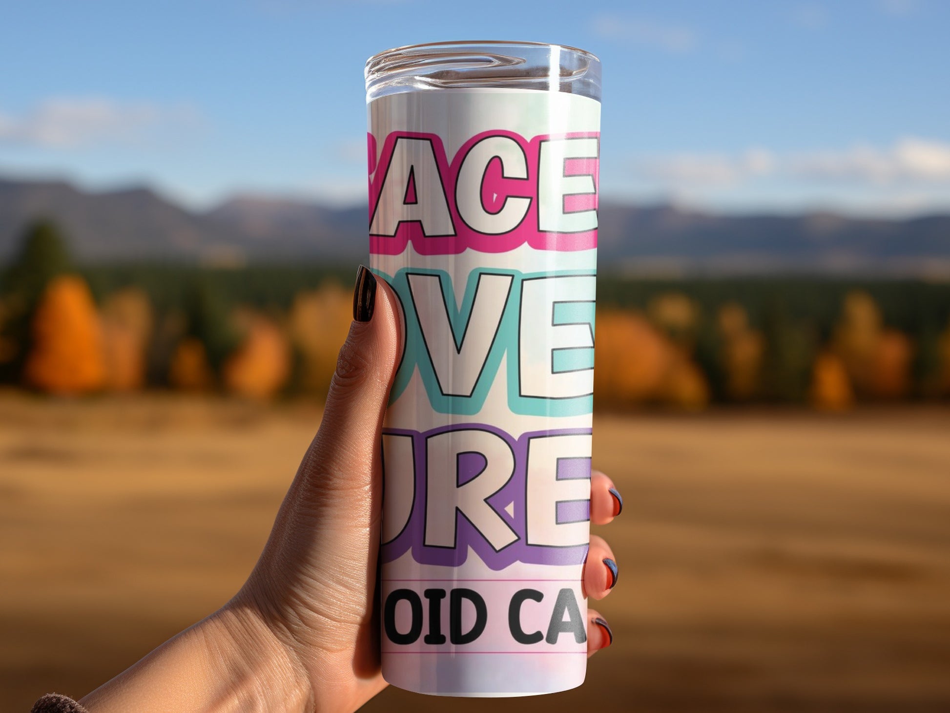 Peace Love Cure Tumbler with Unique Design