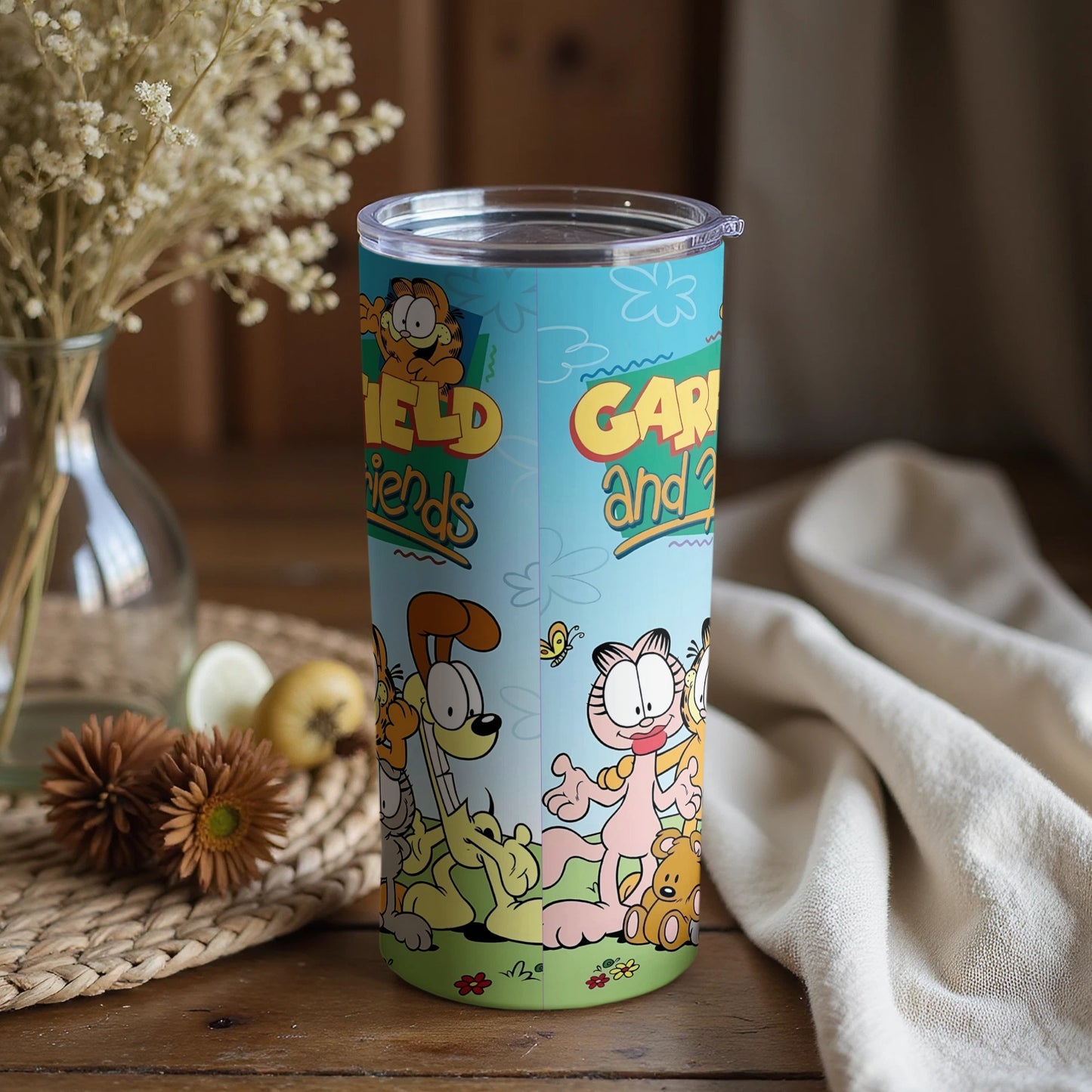 Garfield and Friends Tumbler with Lid for Beverage