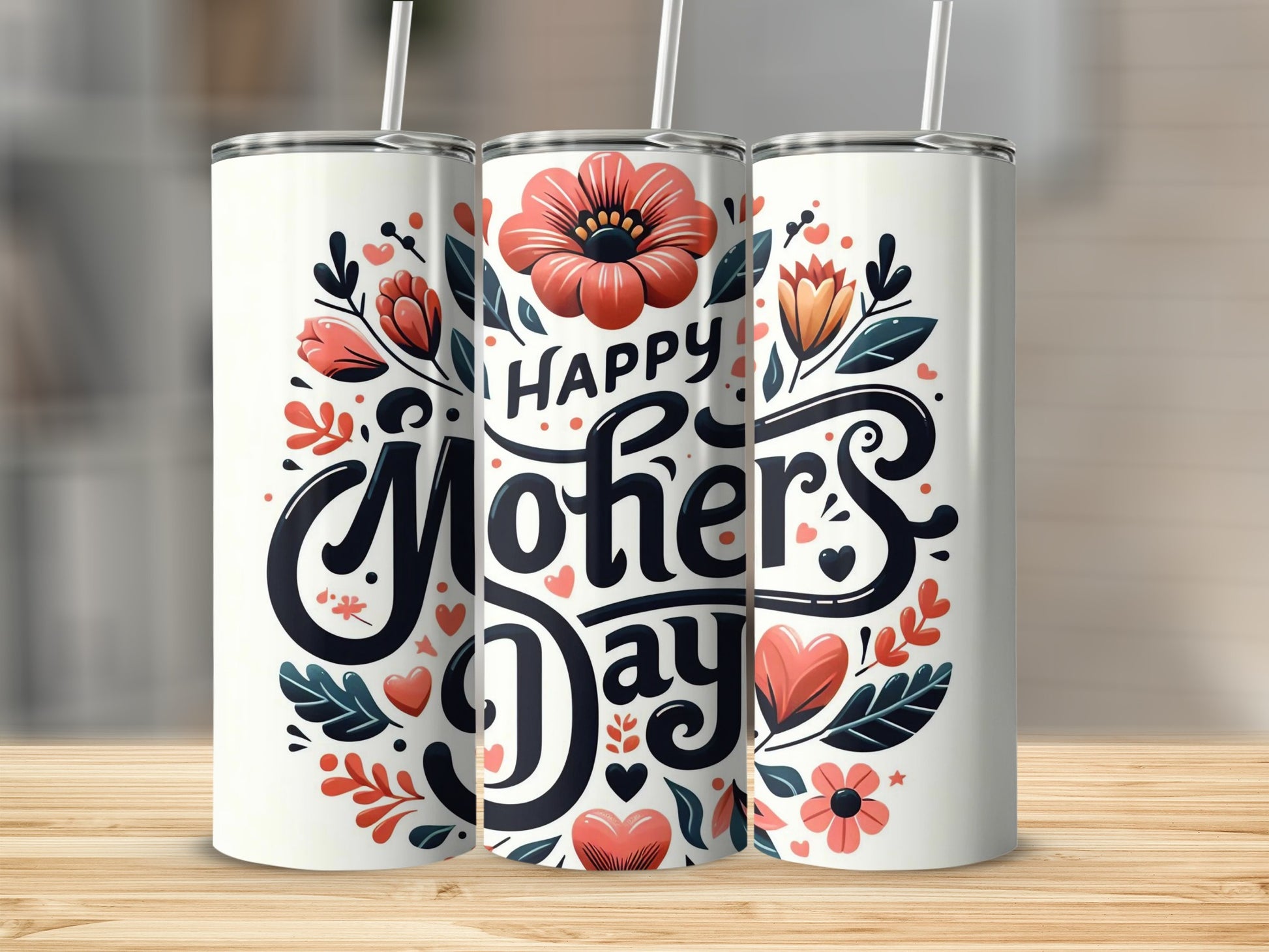 Beautiful Happy Mother's Day Floral Design Tumbler
