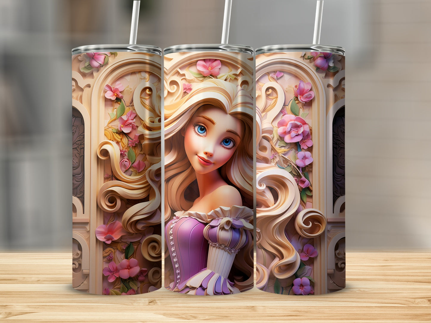 Enchanting Floral Princess Design Drinkware