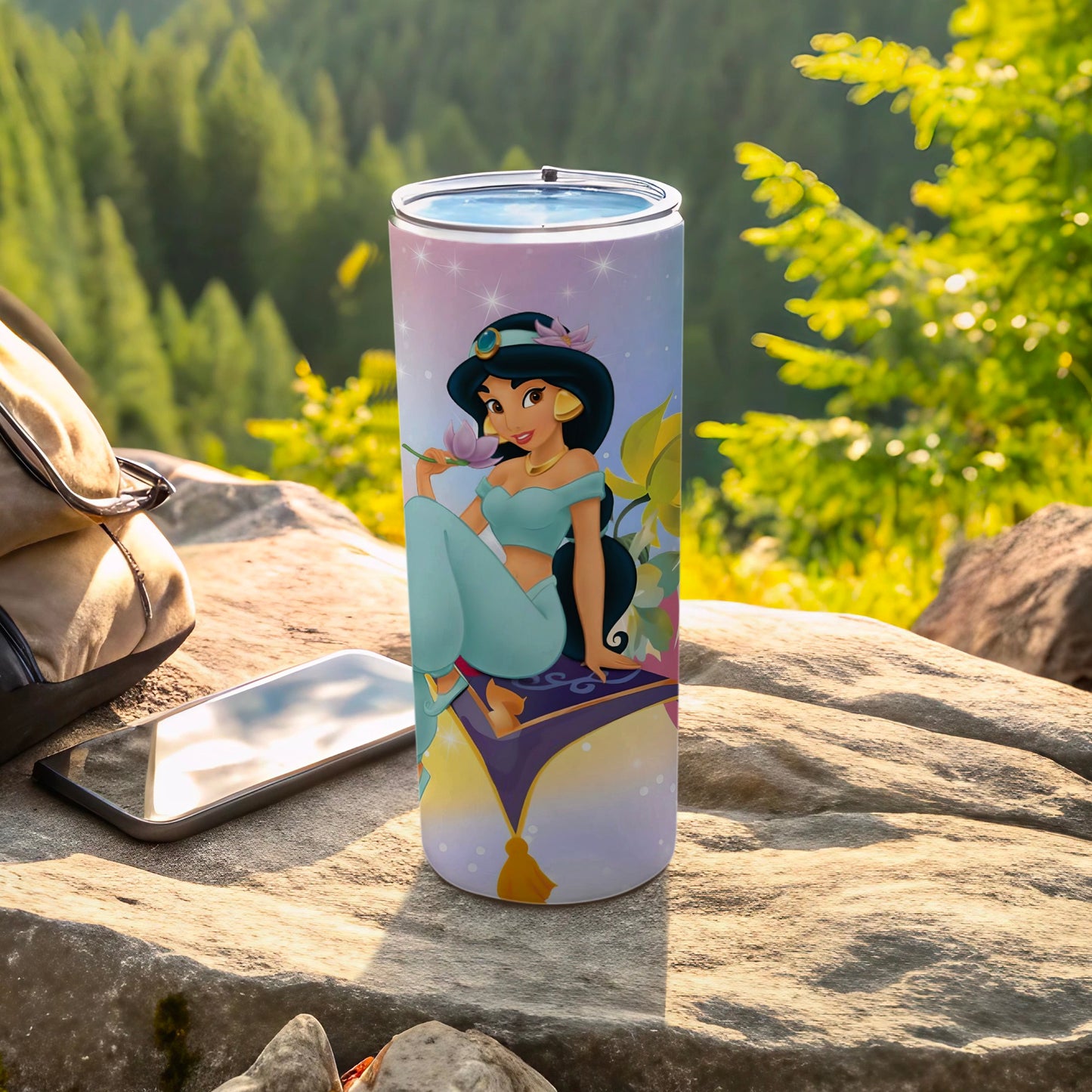 Princess Jasmine on Magic Carpet Stainless Steel Tumbler