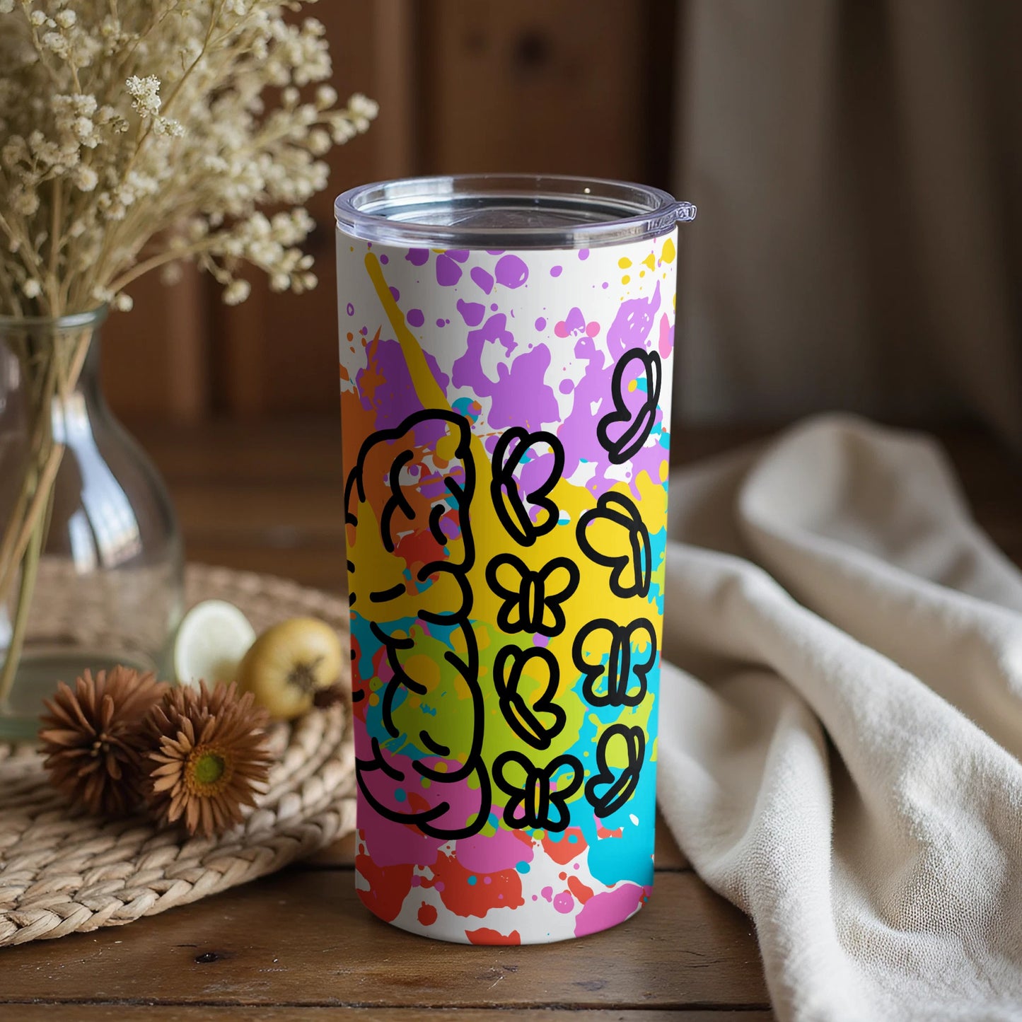 Colorful Butterfly Art Design Travel Mug