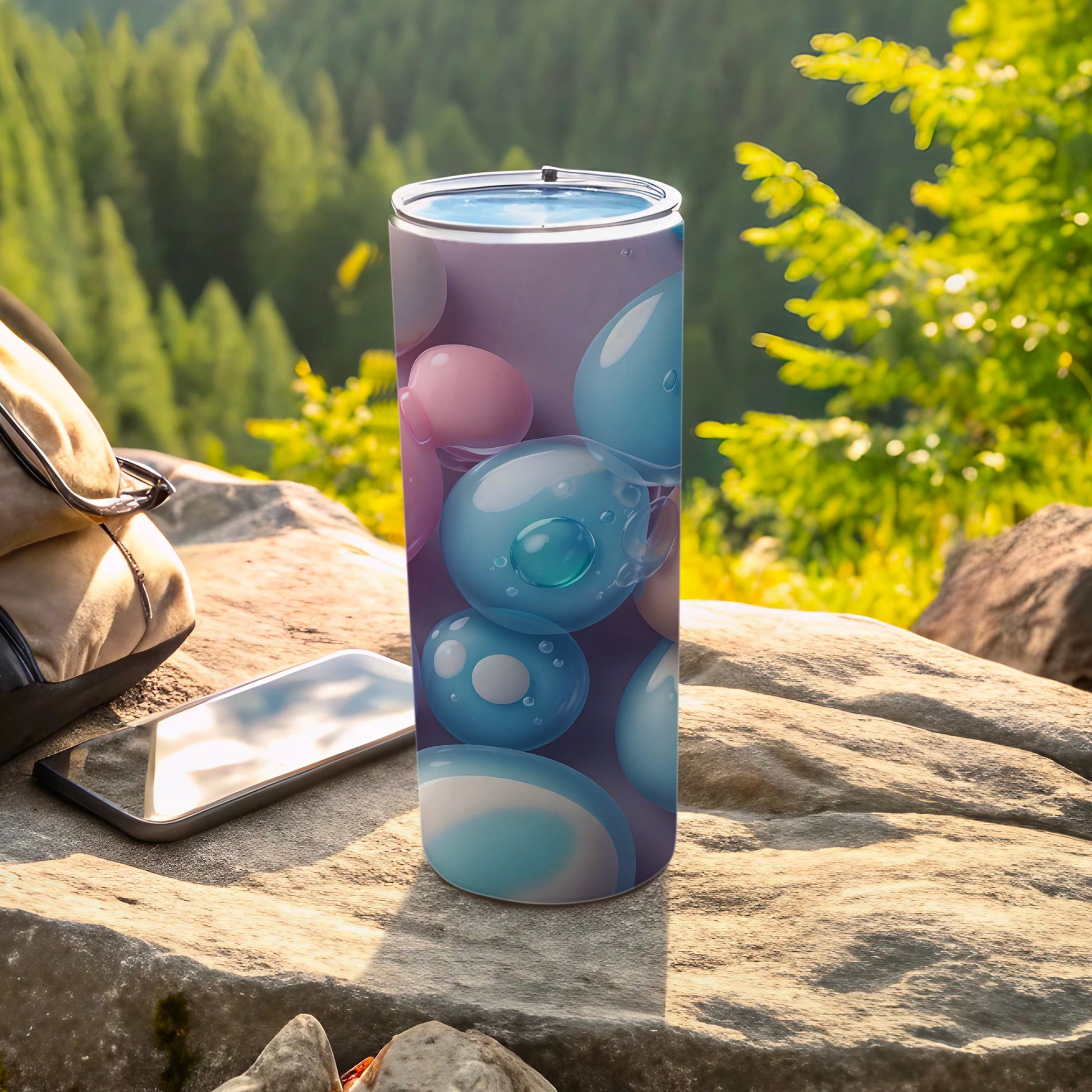 Pastel Pink Blue Bubble Droplet Design Tumbler product type