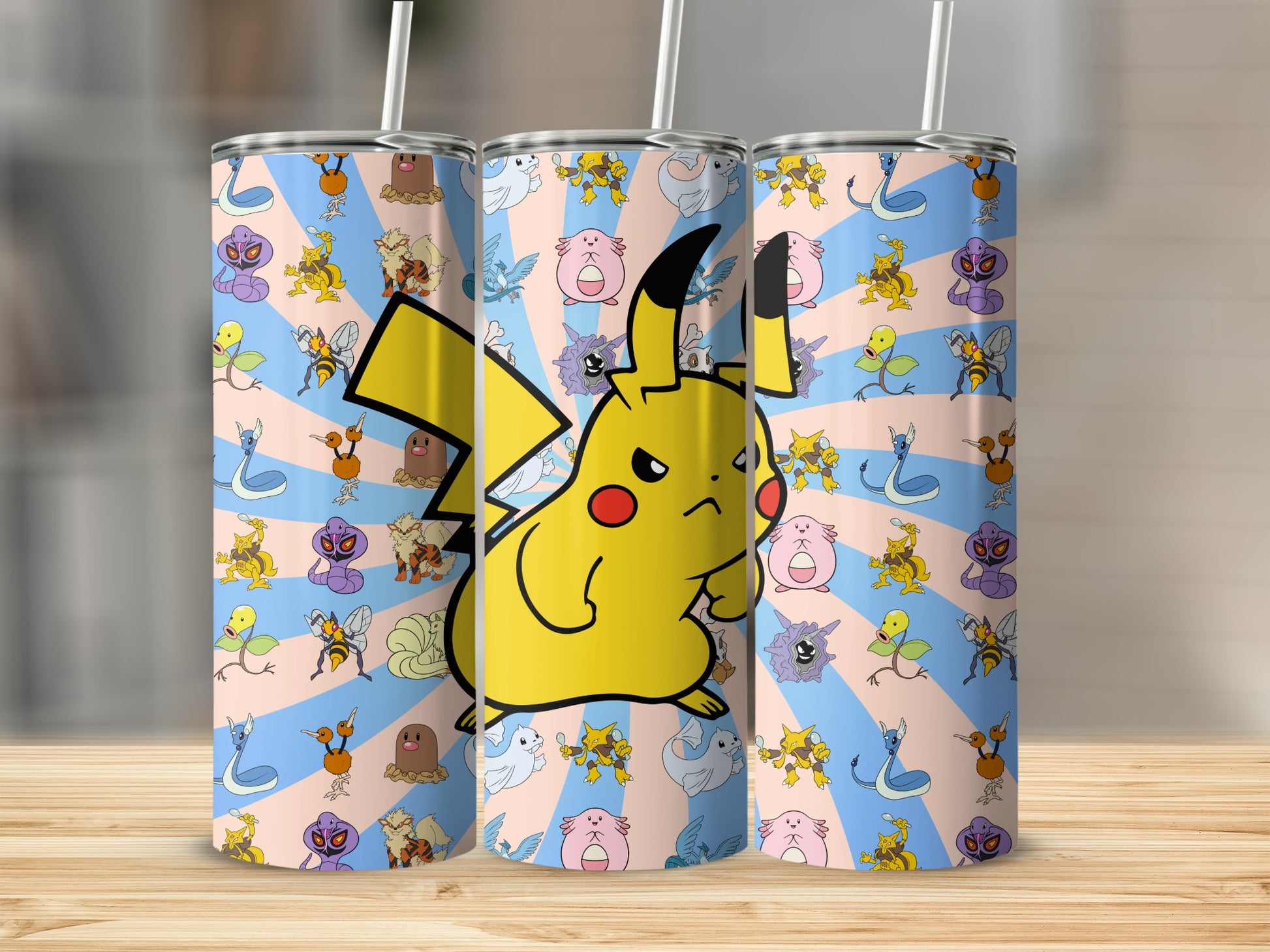 Colorful Pokemon Characters Design Tumbler Cup