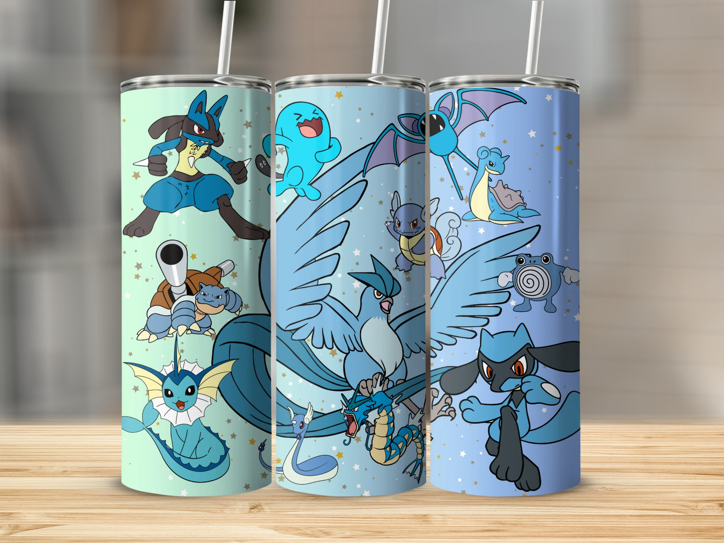 Colorful Anime Characters Drinkware Tumblers Set