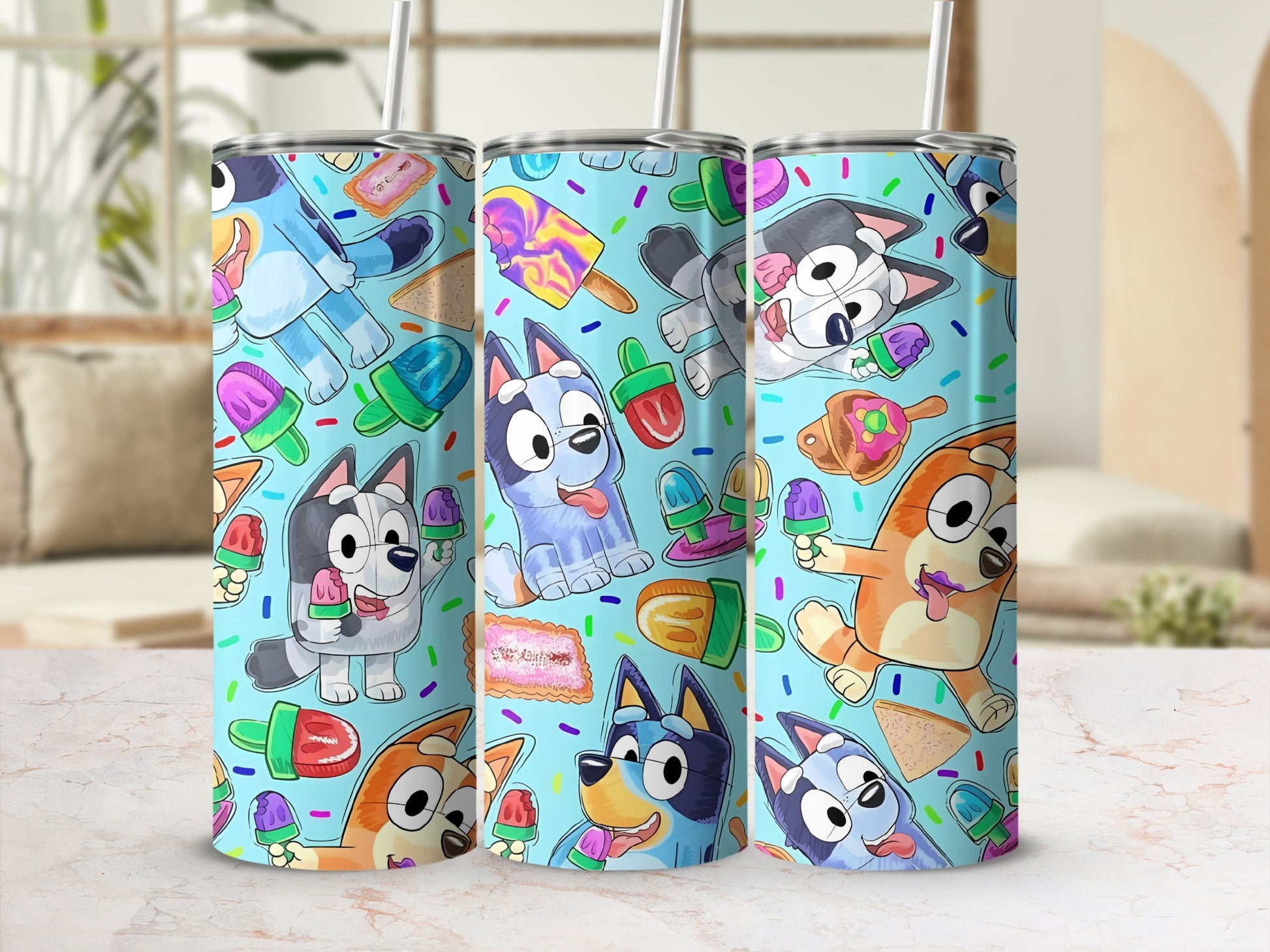 Cute Cartoon Dog Characters Insulated Drink Tumbler