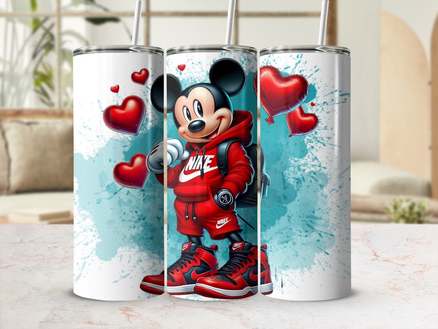 Heart And Sneakers Cartoon Character Tumbler For Kids