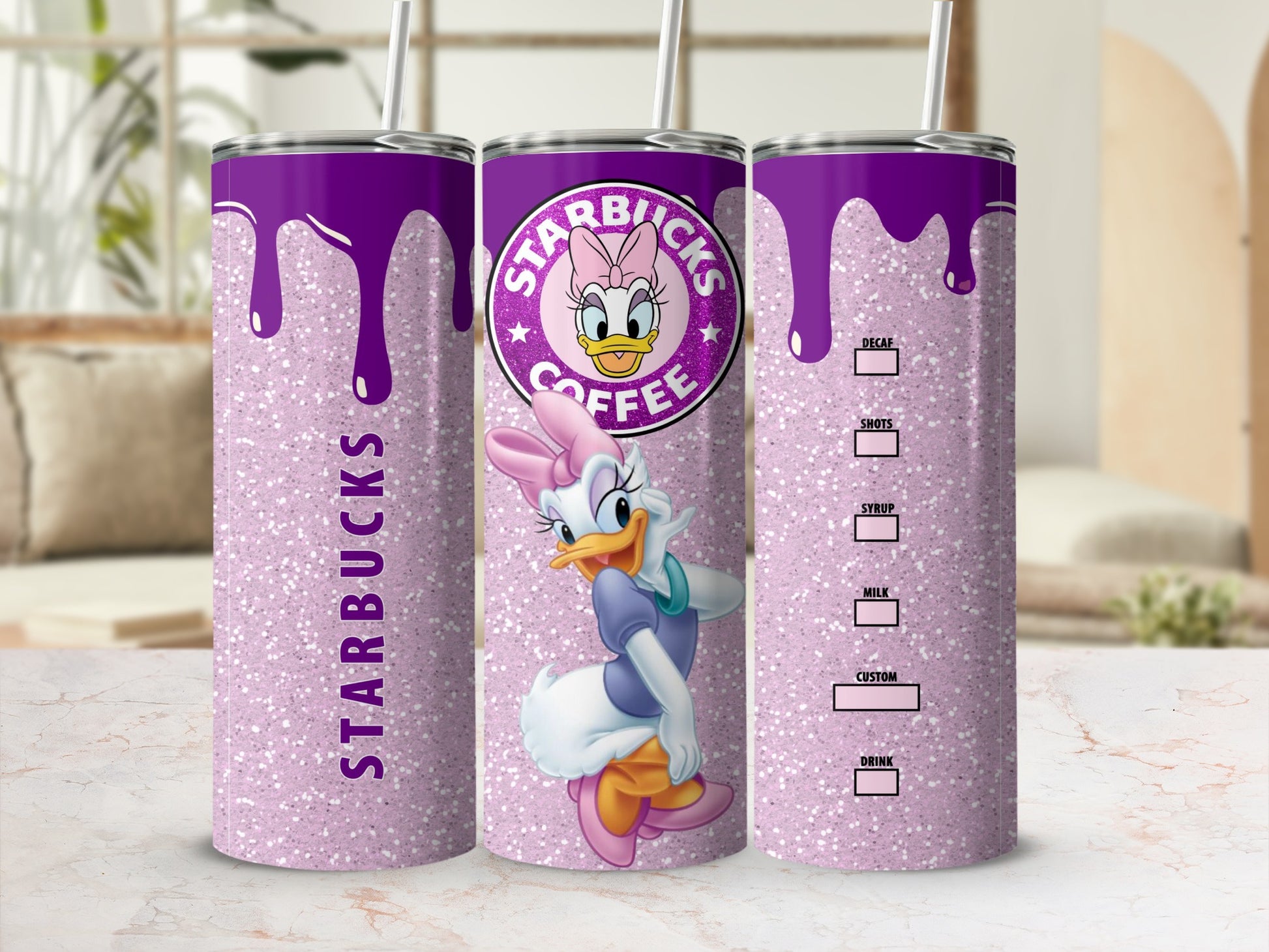 Daisy Duck Starbucks Coffee Tumbler Customizable Drink
