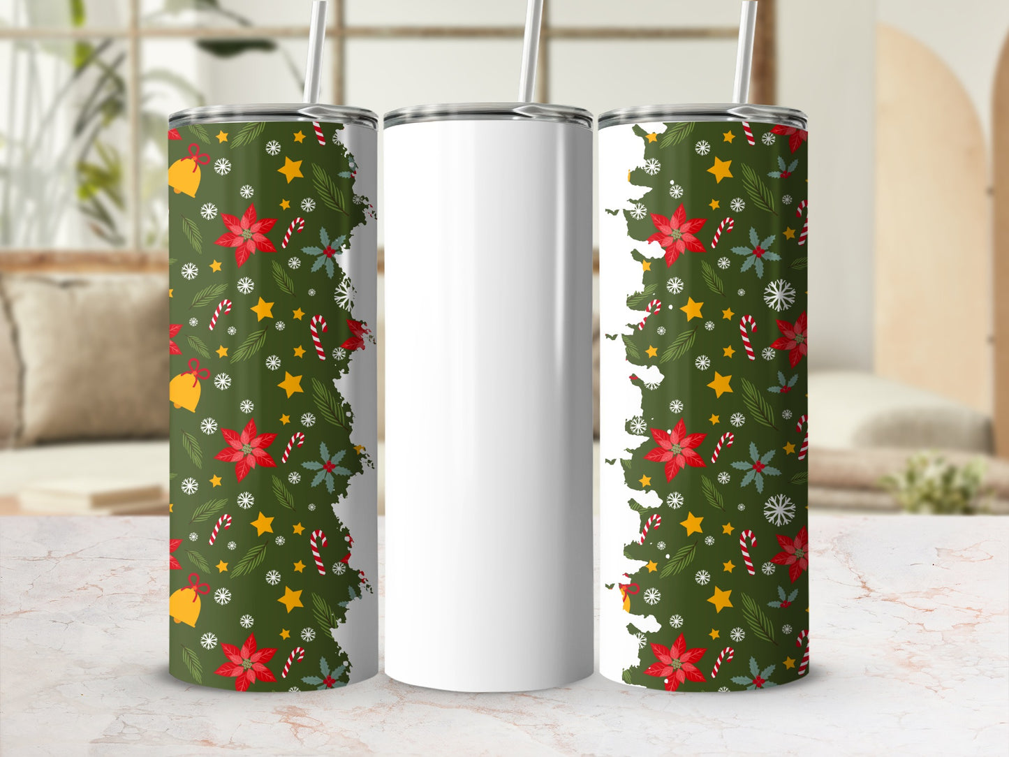 Festive Holiday Patterned Tumblers for Christmas Gifts