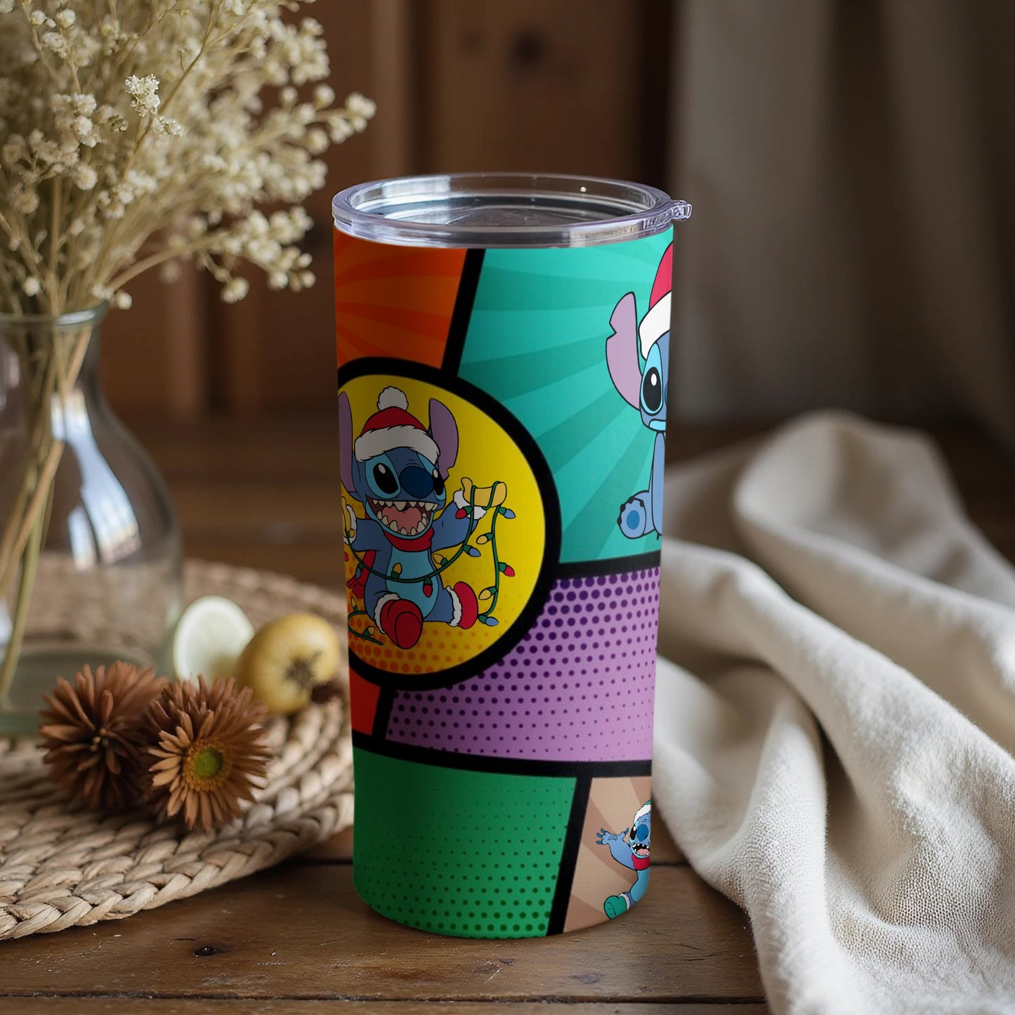 Christmas Themed Cartoon Character Tumbler