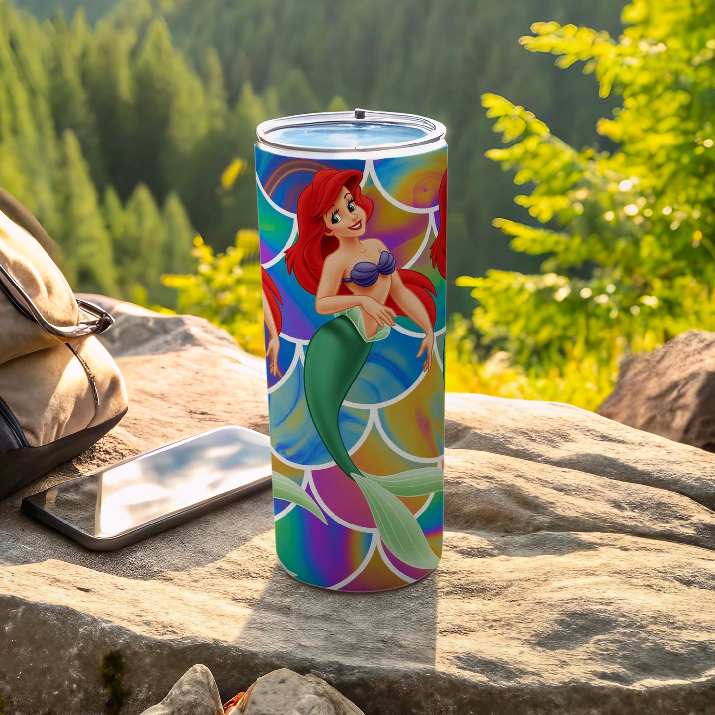 Colorful Mermaid Design Tumbler Travel Mug