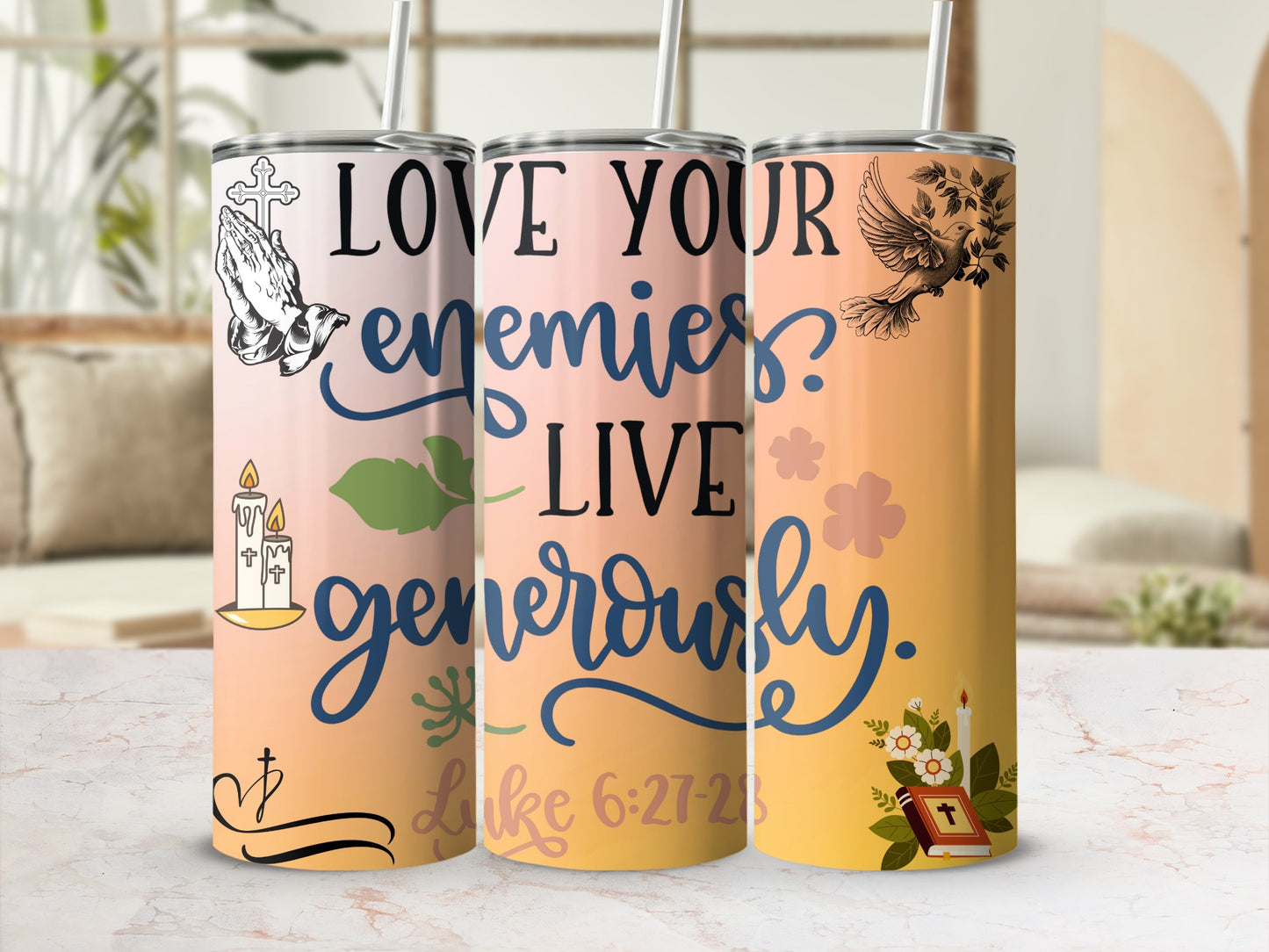 Inspirational Bible Verse Stainless Steel Tumbler