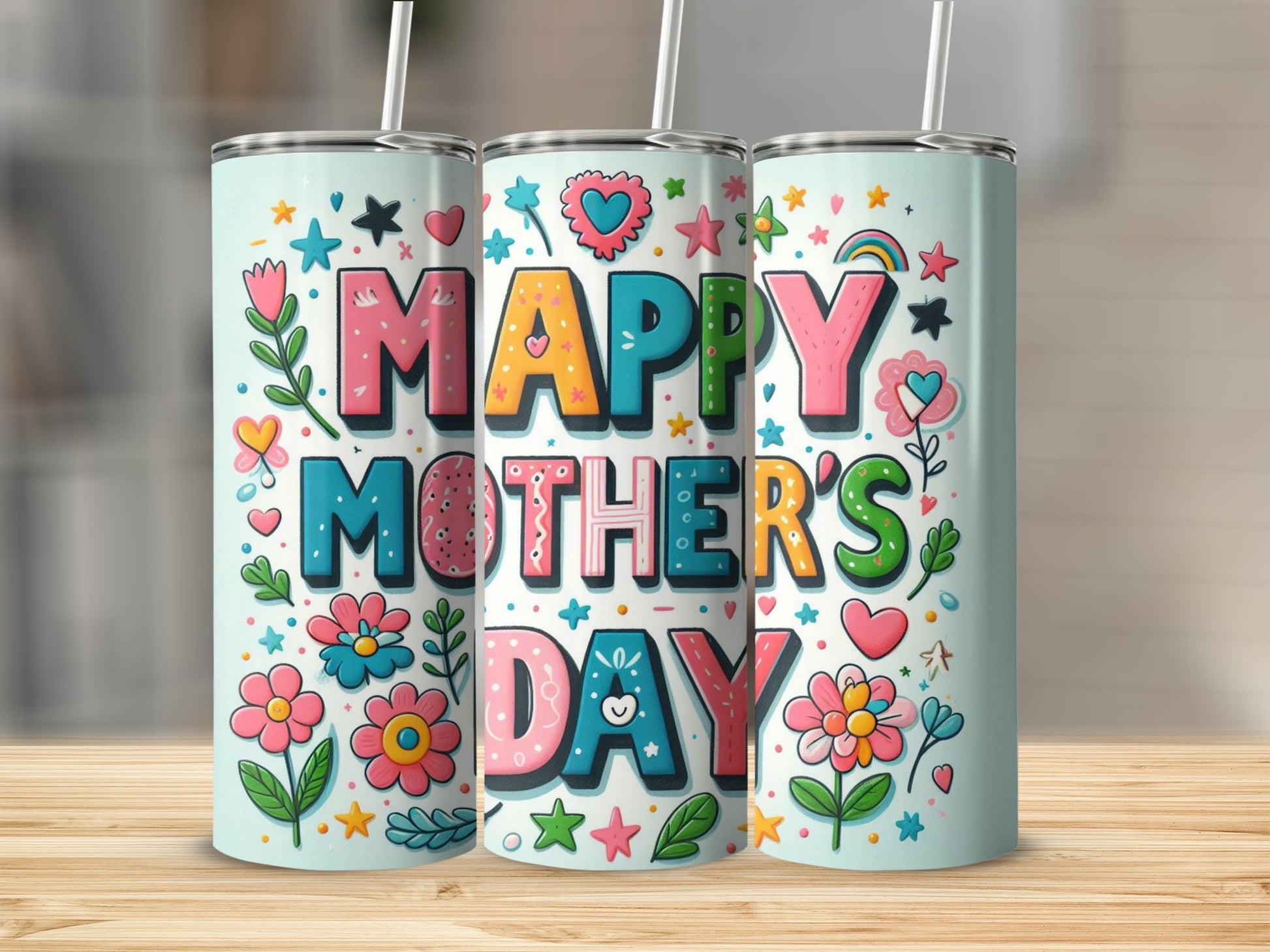 Happy Mother's Day Floral Design Tumbler