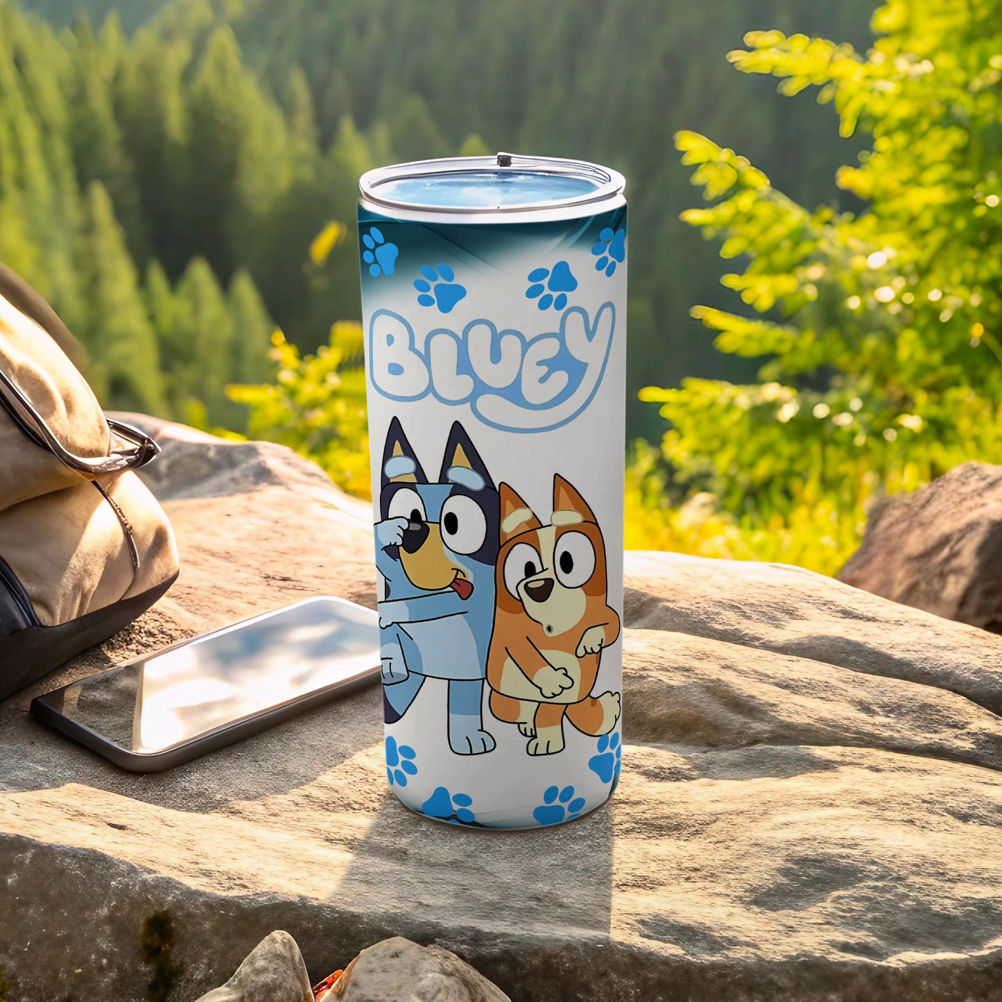 Bluey Cartoon Characters Insulated Tumbler Cup Flask