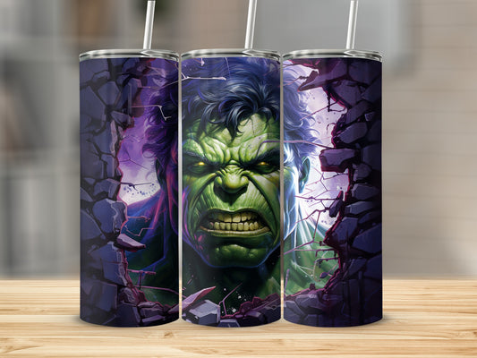 Fierce Green Monster Breaking Through Design Tumbler
