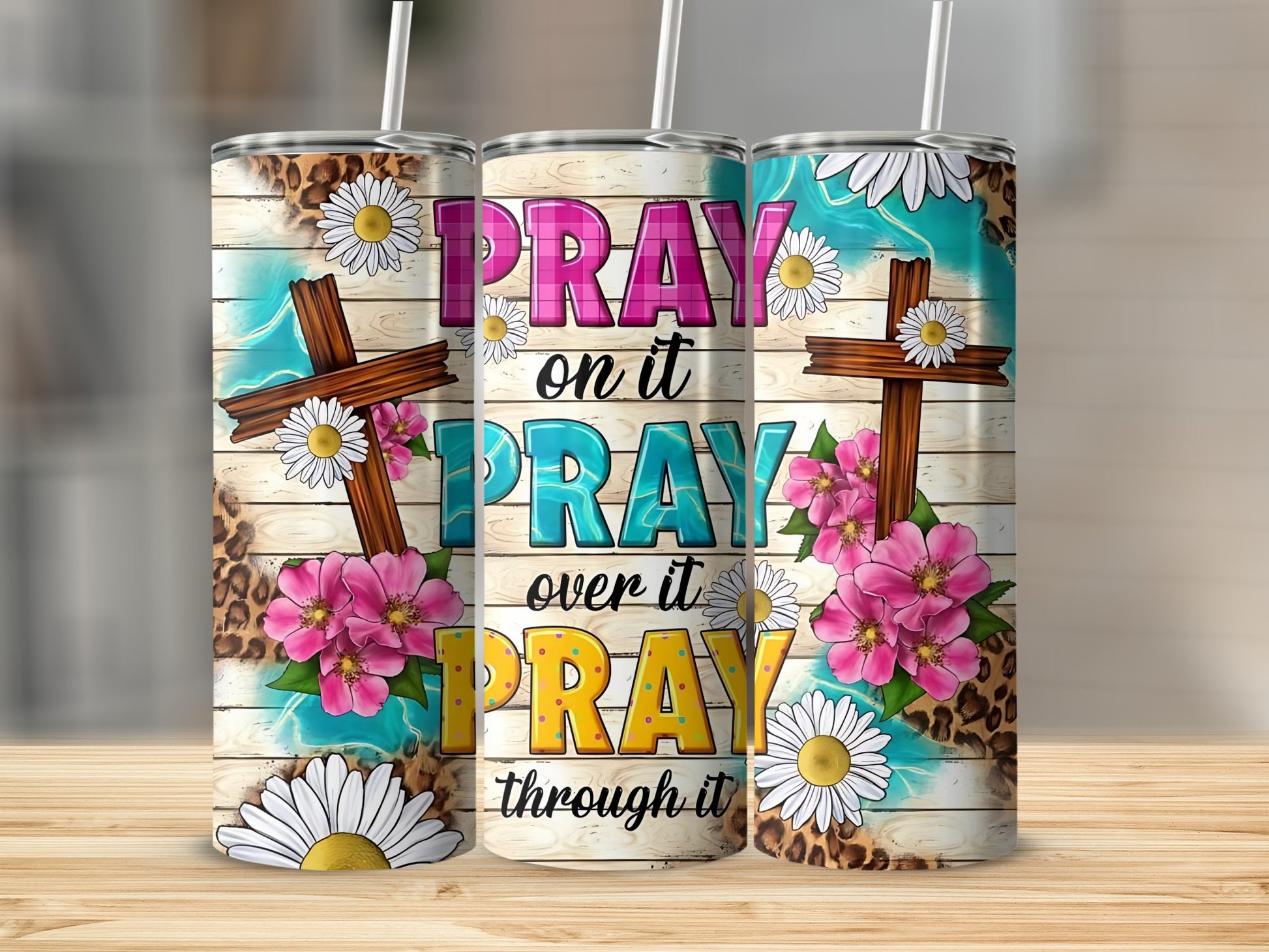 Pray On It Over It Through It Tumbler Product