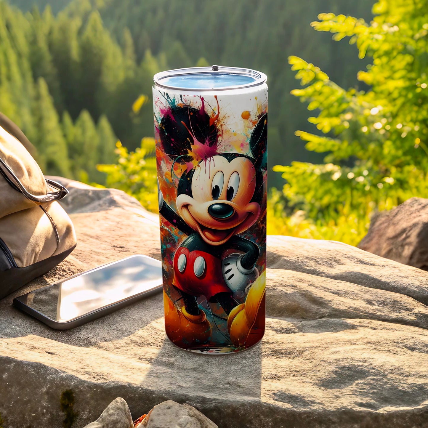 Vibrant Cartoon Character Design Travel Mug