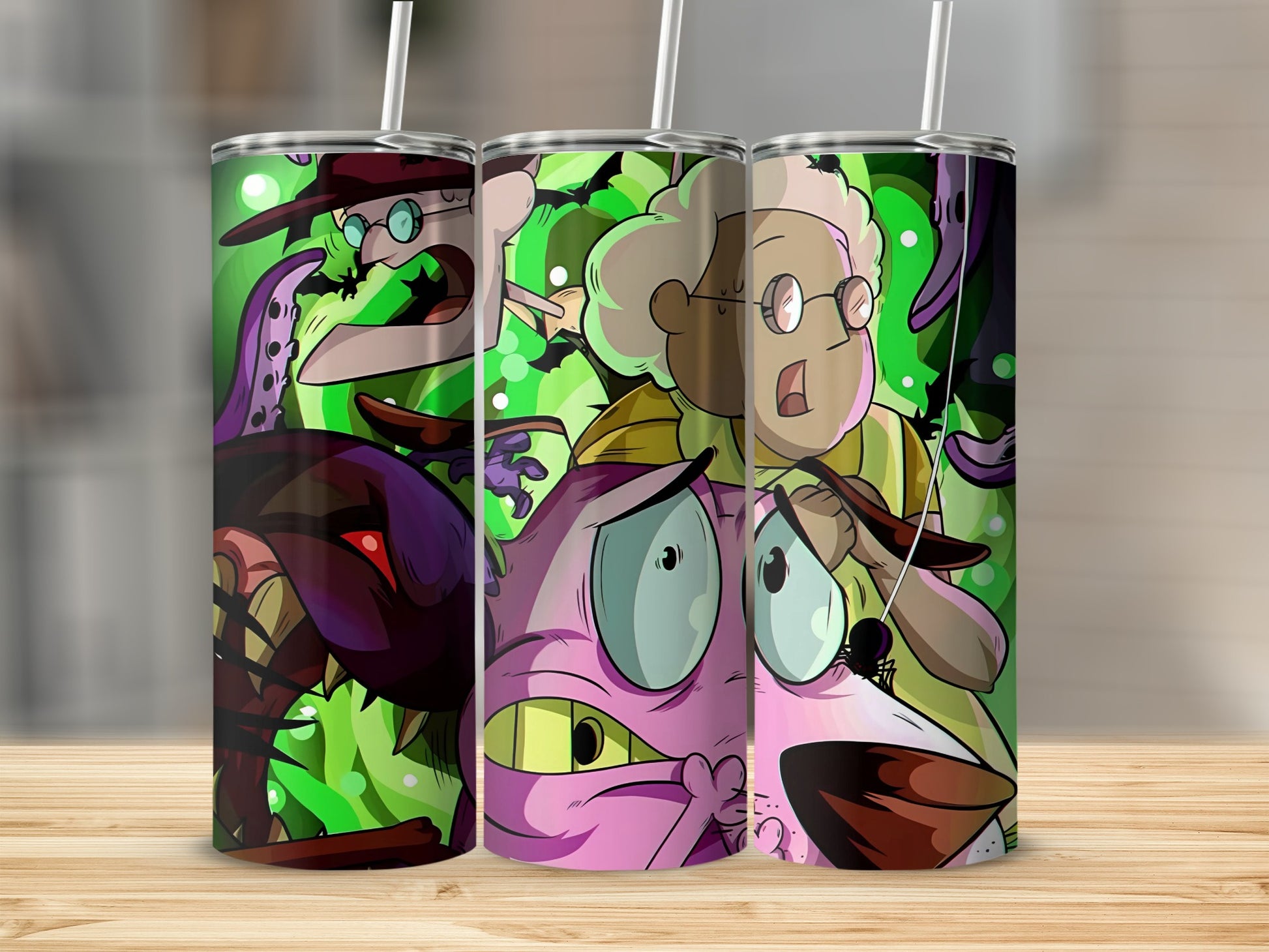 Courageous Cartoons Scary Characters Tumbler Cup