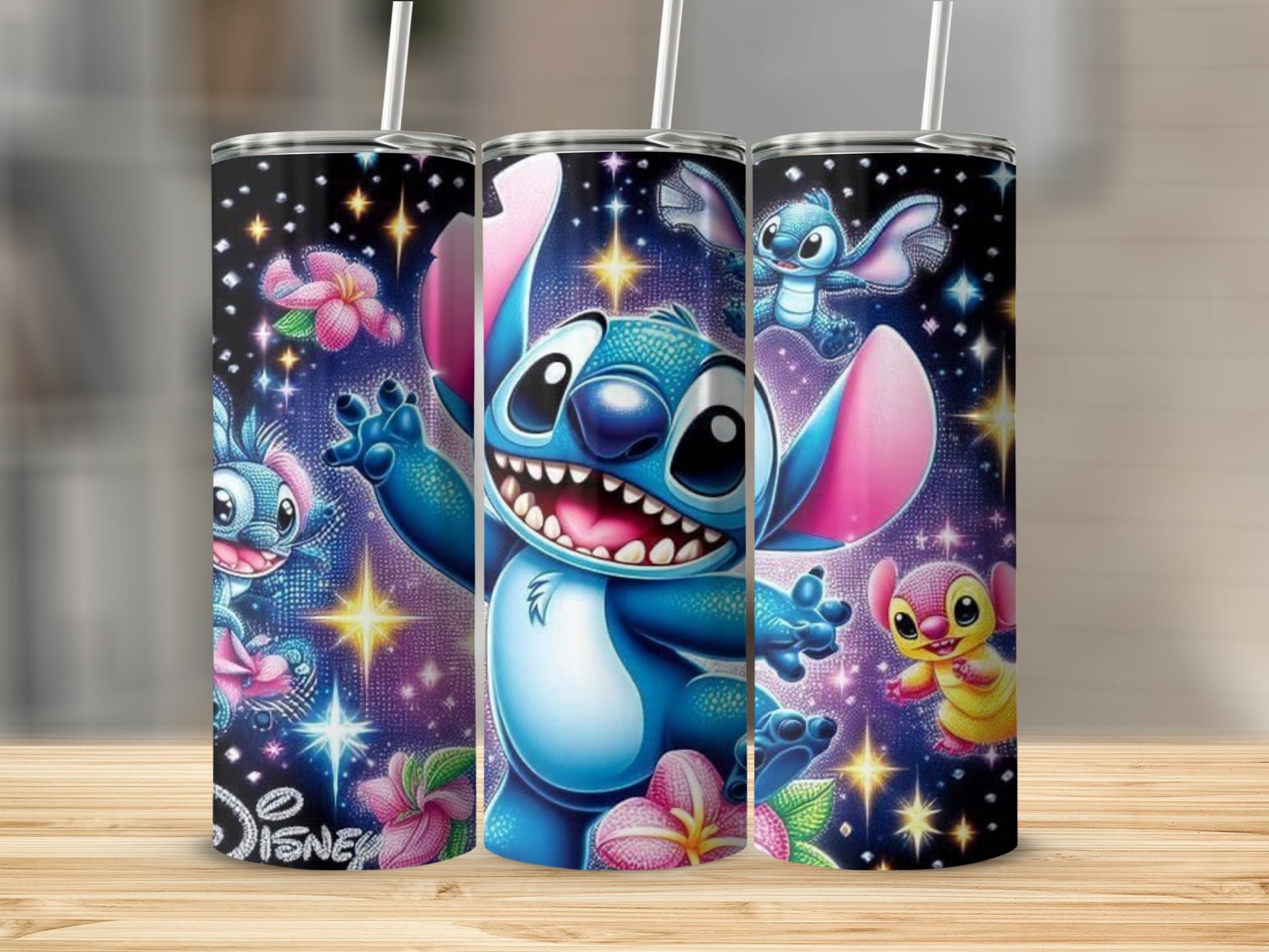 Colorful Disney Stitch Characters Tumbler Cup