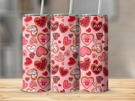 Cute Love Heart Pattern Insulated Tumbler for Hot Cold Drinks