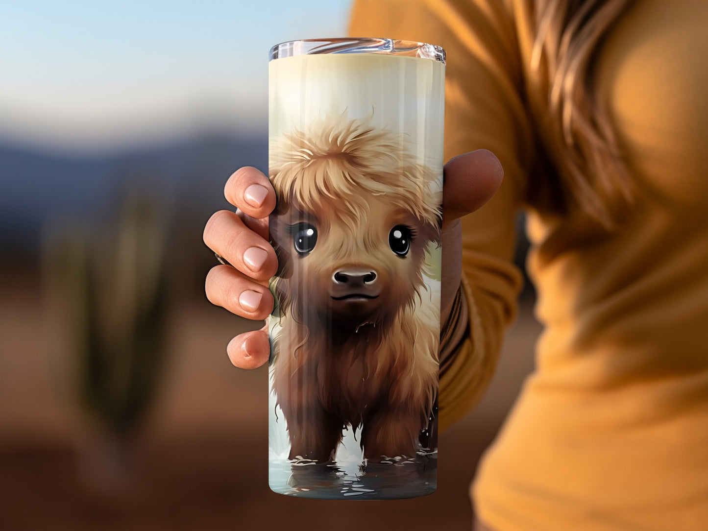 Cute Highland Cow Design Insulated Tumbler Cup