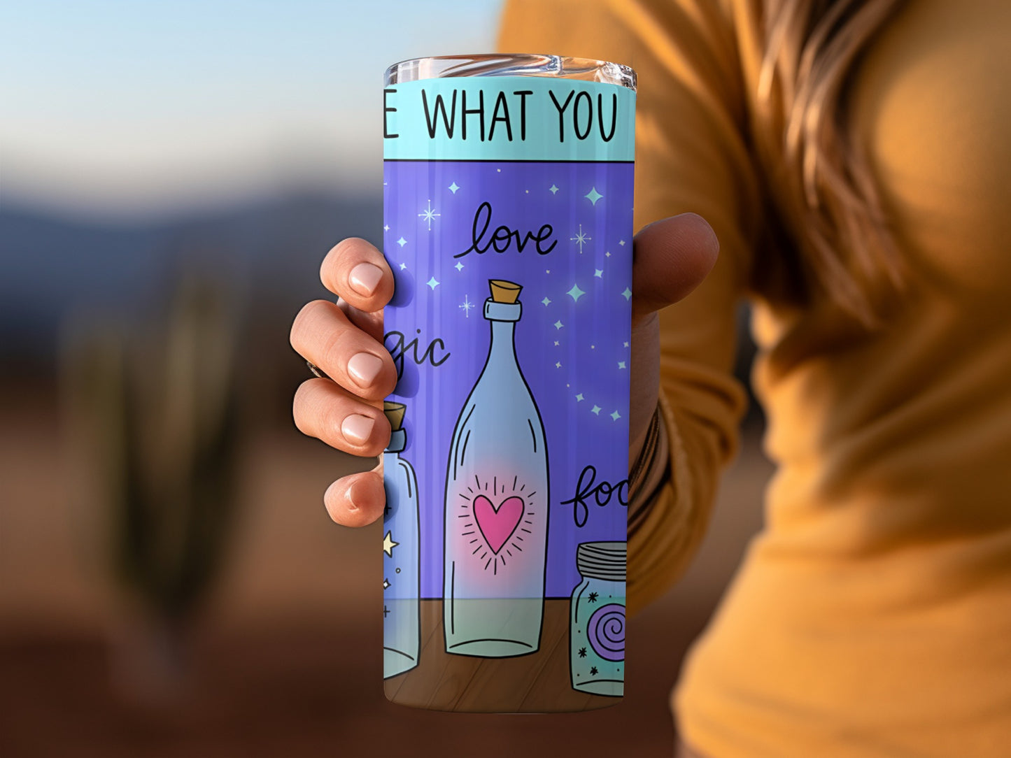 Motivational Love What You Do Magic Tumbler Cup