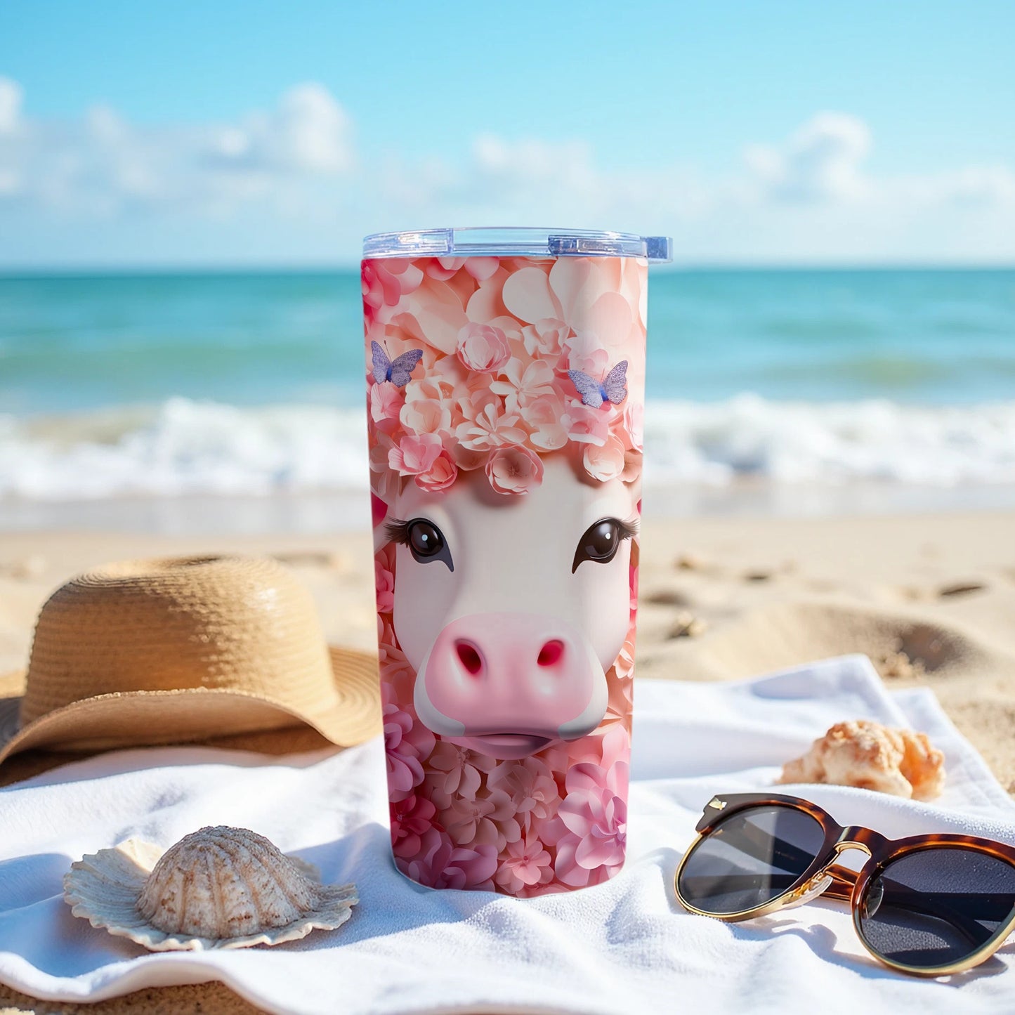 Adorable Pink Floral Cow Face Butterflies Tumbler product type

Tumbler
Cow design
Floral print
Pink flowers
Butterfly art
Cute animal
Summer vibe
Beach essential
Drinkware
Insulated cup
Unique gift
Aesthetic item
Travel mug
Hydration
Beverage holder
Animal print
Vibrant design
Kawaii style
Flower pattern
Vacation accessory