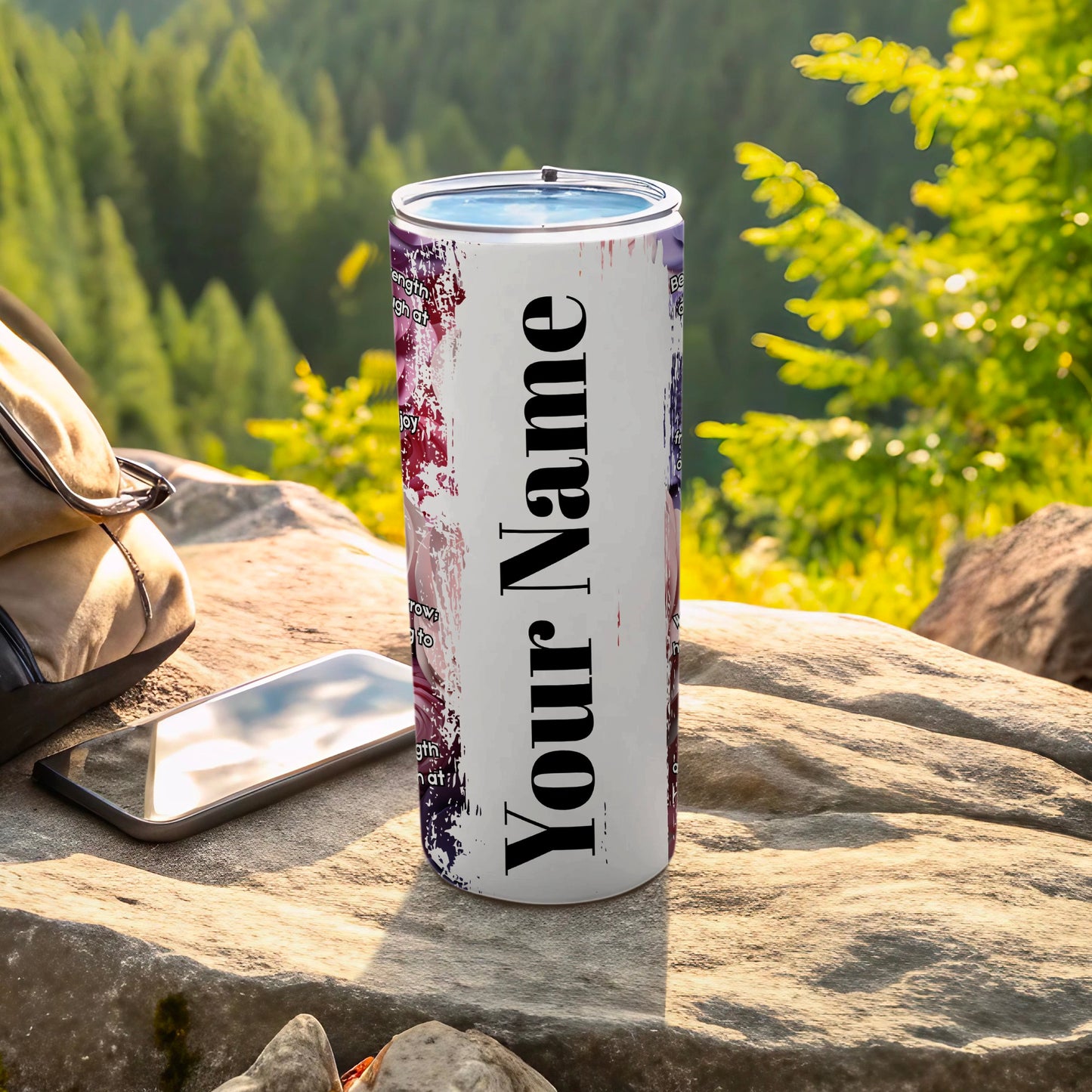 Personalized Custom Text Tumbler for Outdoors Travelers