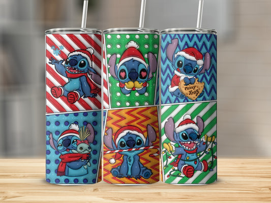 Festive Cartoon Character Holiday Tumblers Set for Sale