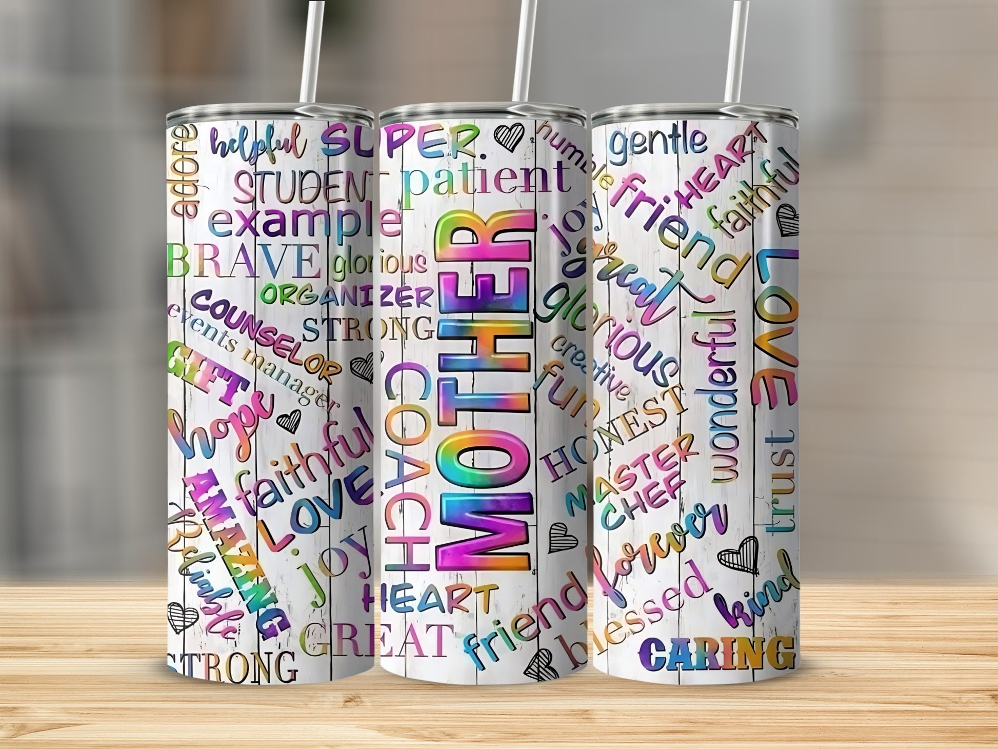 Colorful Mother's Day Tribute Word Art Tumbler Gift
