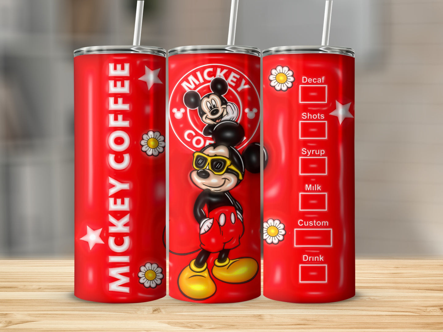 Mickey Coffee Tumbler with Customizable Drink Options