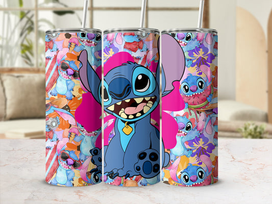 Colorful Character Collage Insulated Tumbler Cup