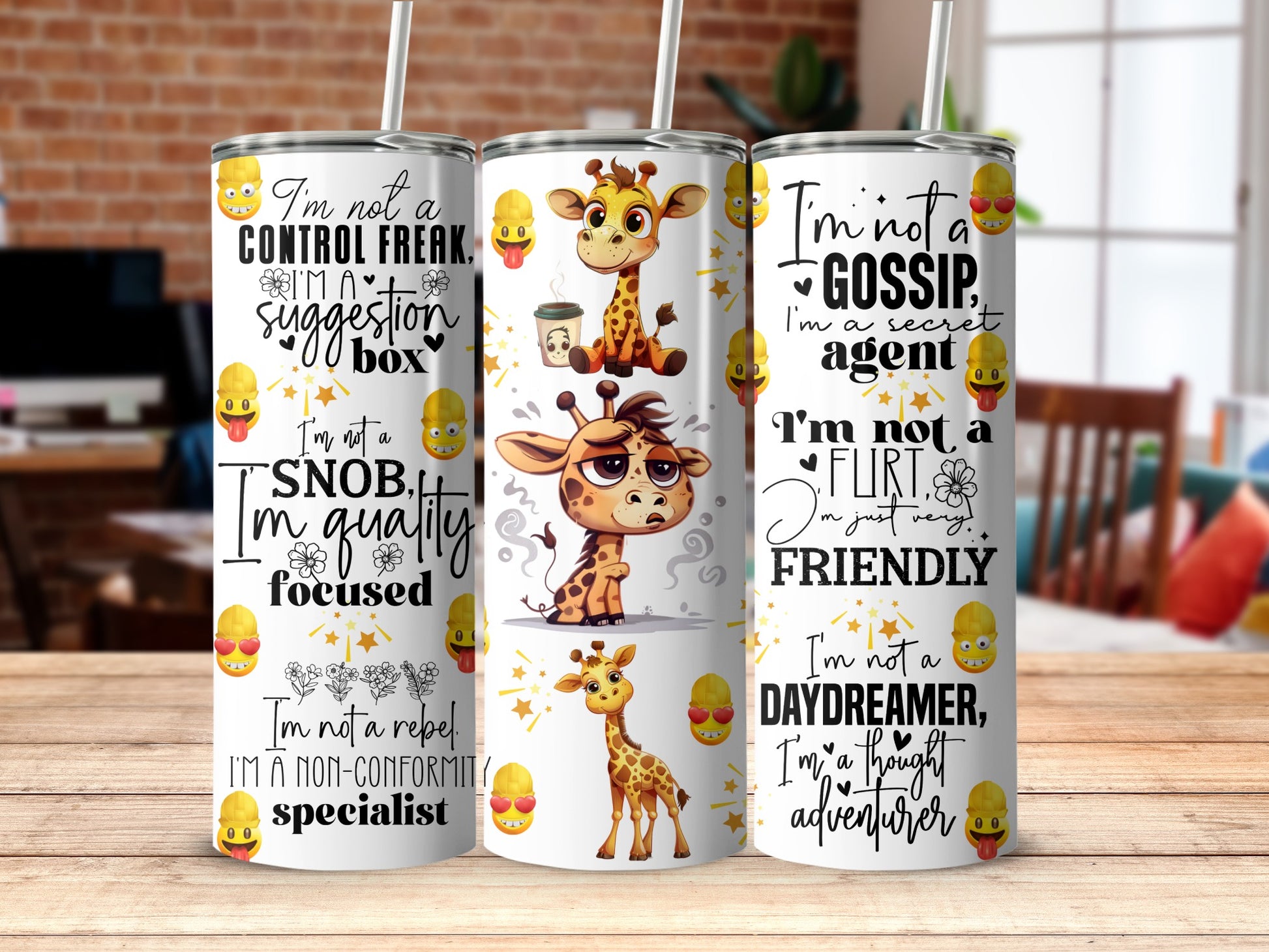 Giraffe Funny Personality Quotes Unique Tumbler product type