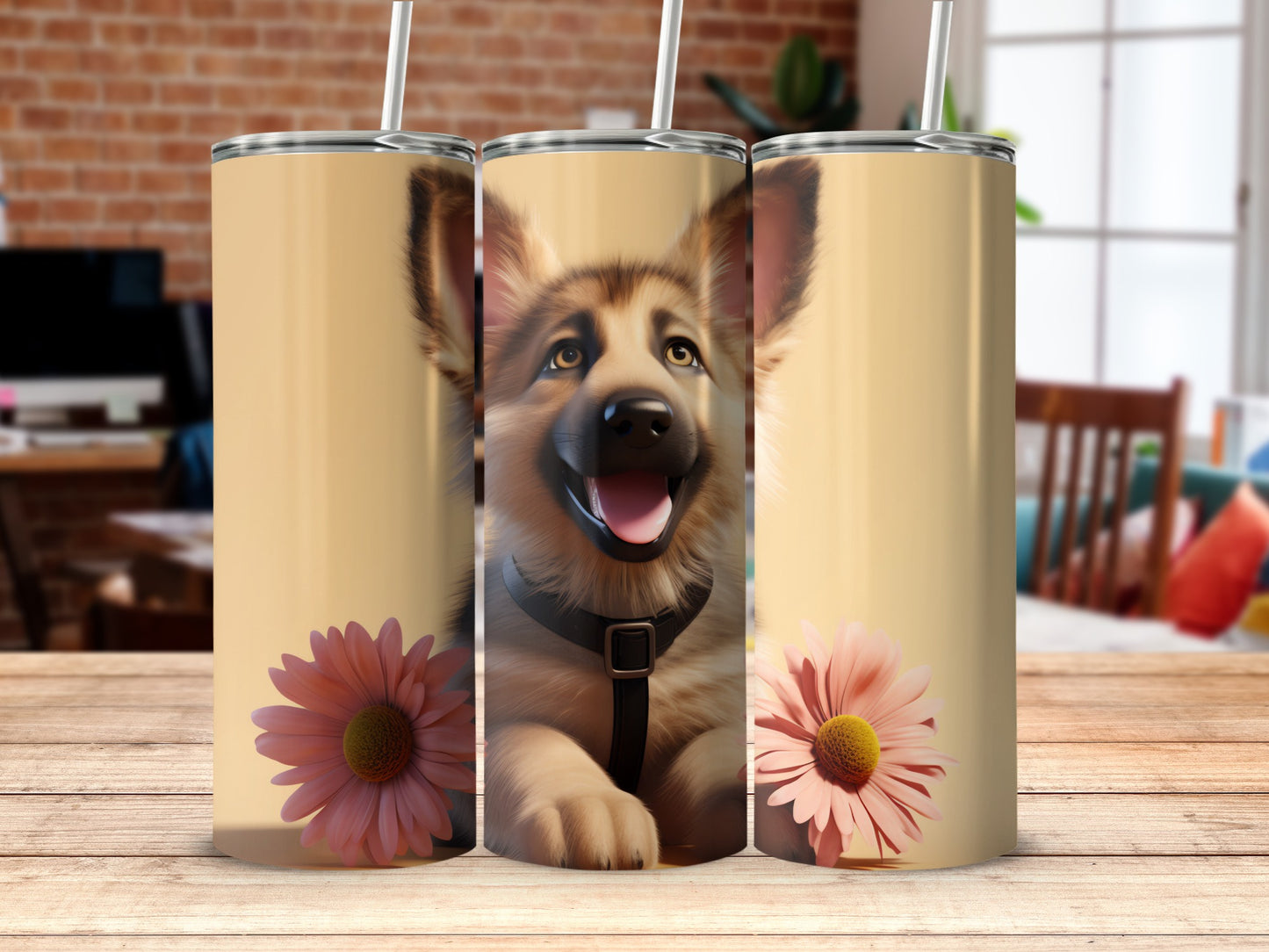 Happy German Shepherd Puppy Pink Flower Tumbler product type
Tumbler
Puppy
Dog
German Shepherd
Flower
Pink Flower
Daisy
Dog Lover
Pet Owner
Animal Design
Happy Dog
Cute Puppy
Drinkware
Insulated Cup
Beverage Tumbler
Floral Design
Tan Color
Beige
Pet Gift
Animal Art