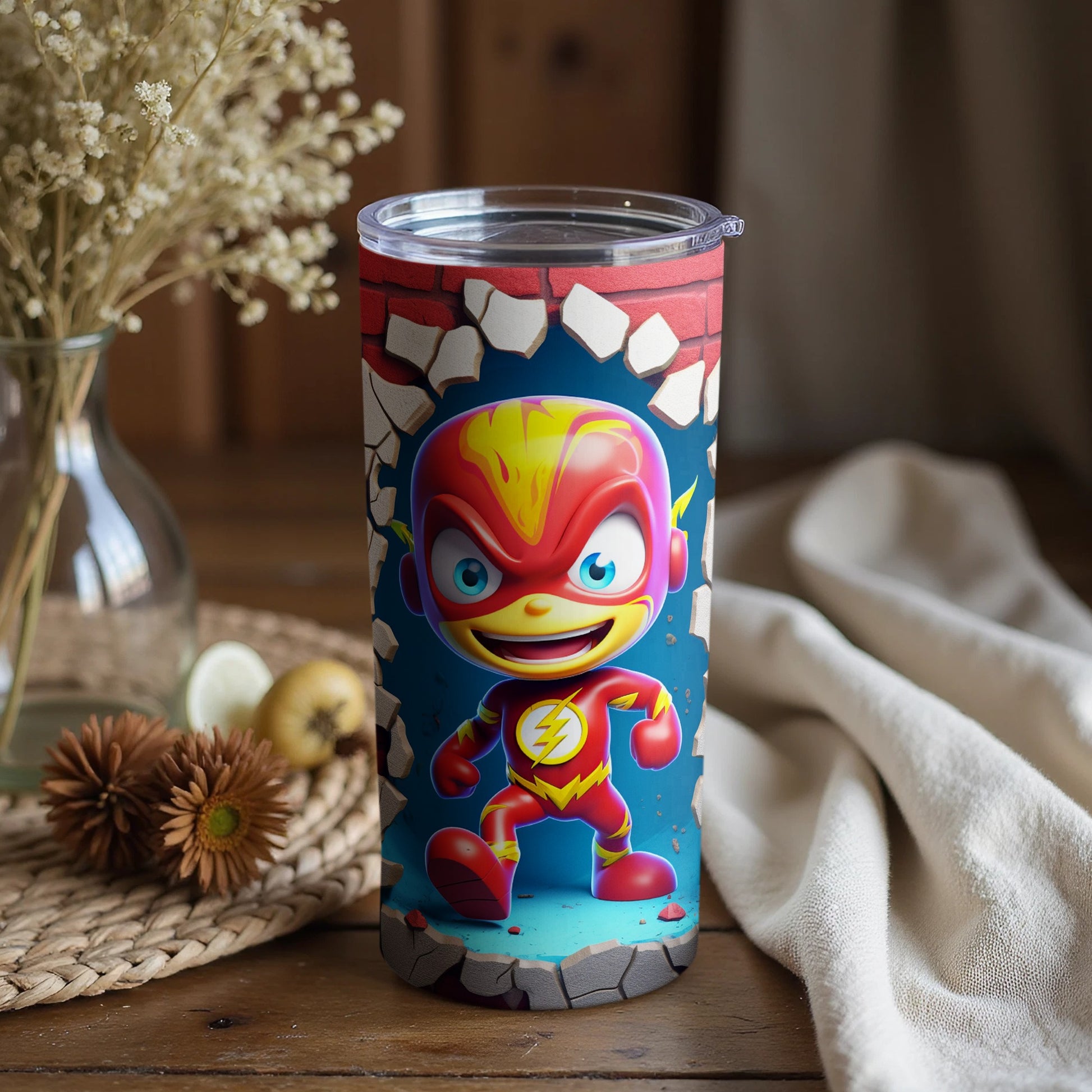 Adorable Cartoon Character Themed Beverage Tumbler