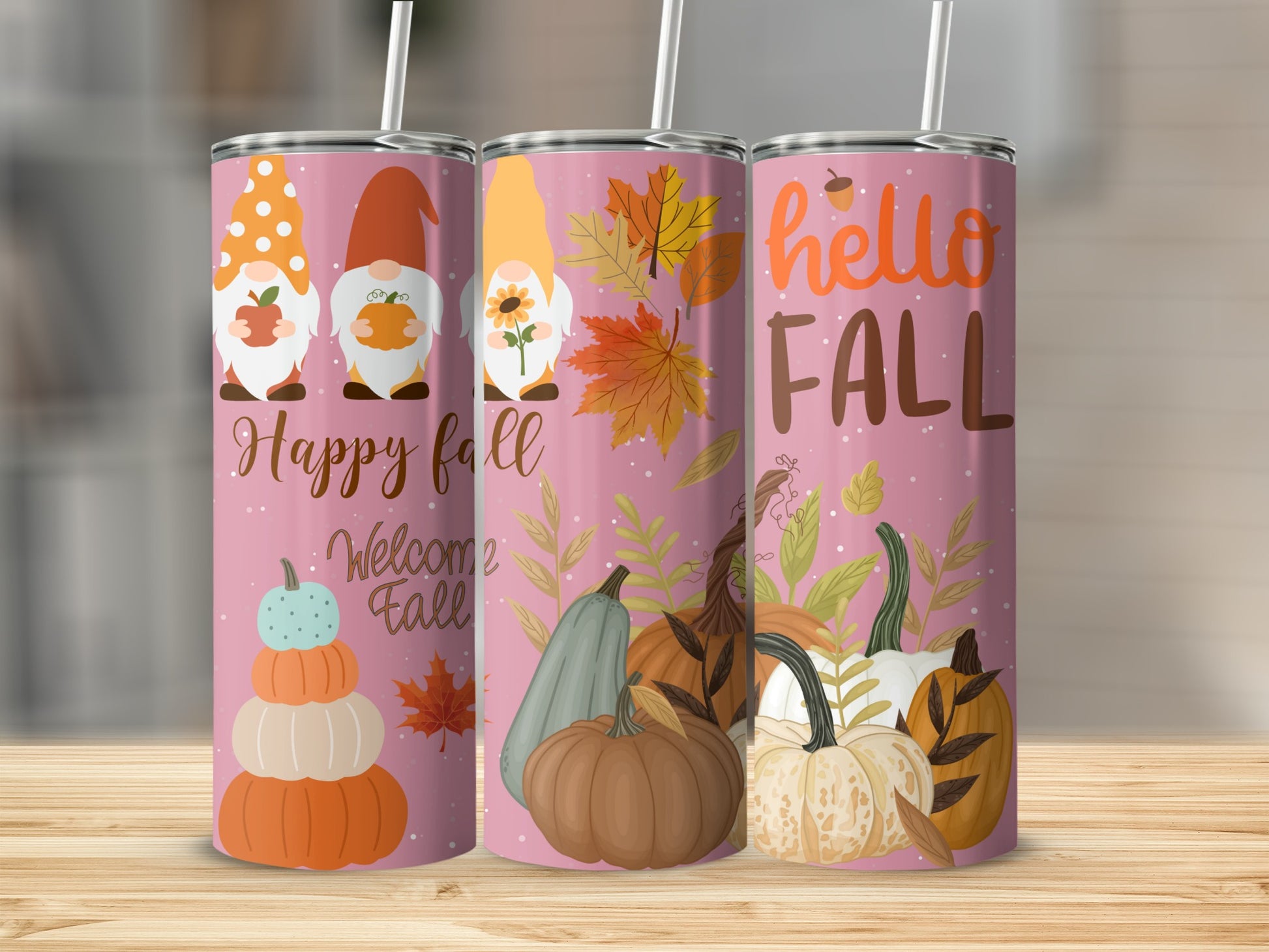 Happy Fall Welcome Fall Autumn Themed Tumbler Cups