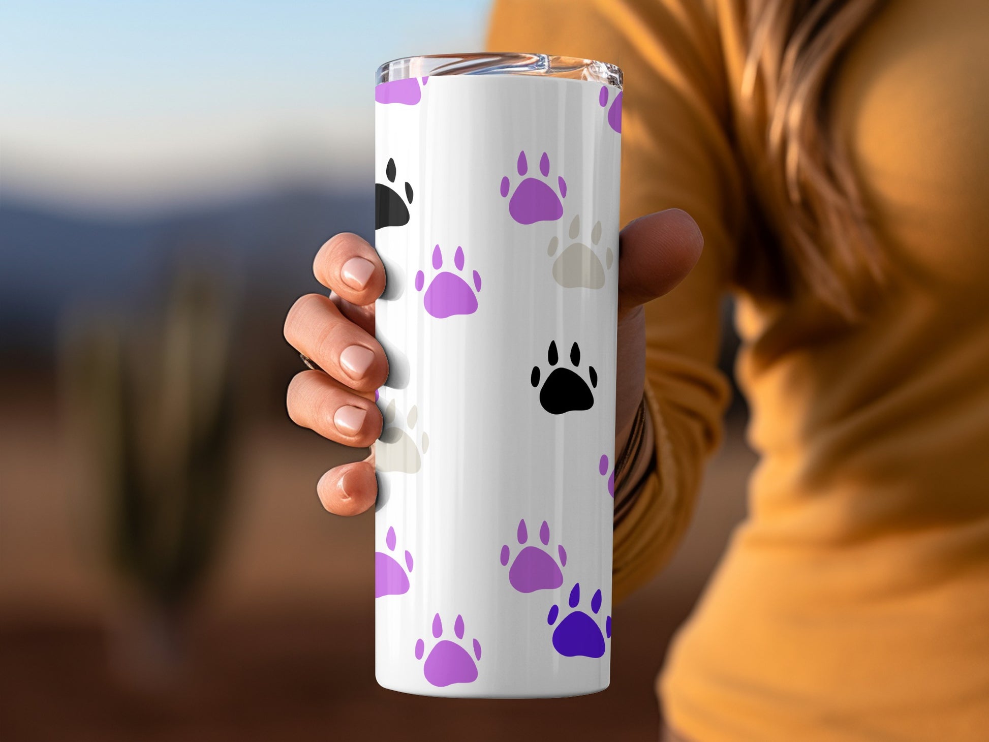 Cute Paw Print Patterned Insulated Tumbler