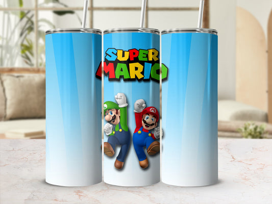 Super Mario Luigi and Mario Graphics Tumbler