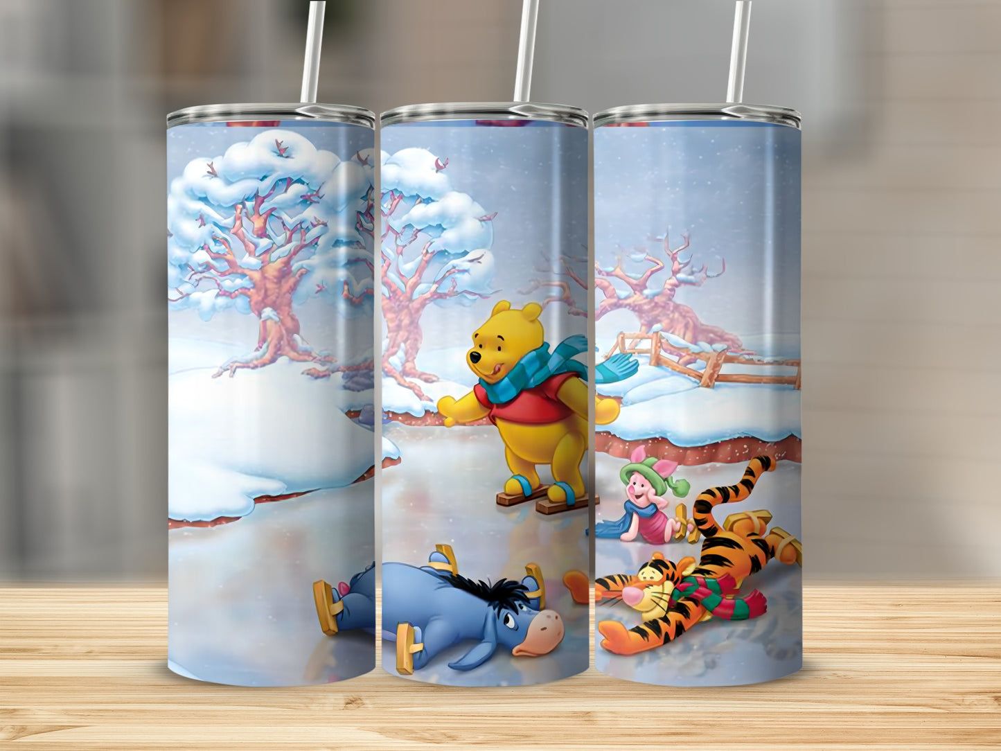Winne The Pooh And Friends Winter Skating Adventure Tumblers