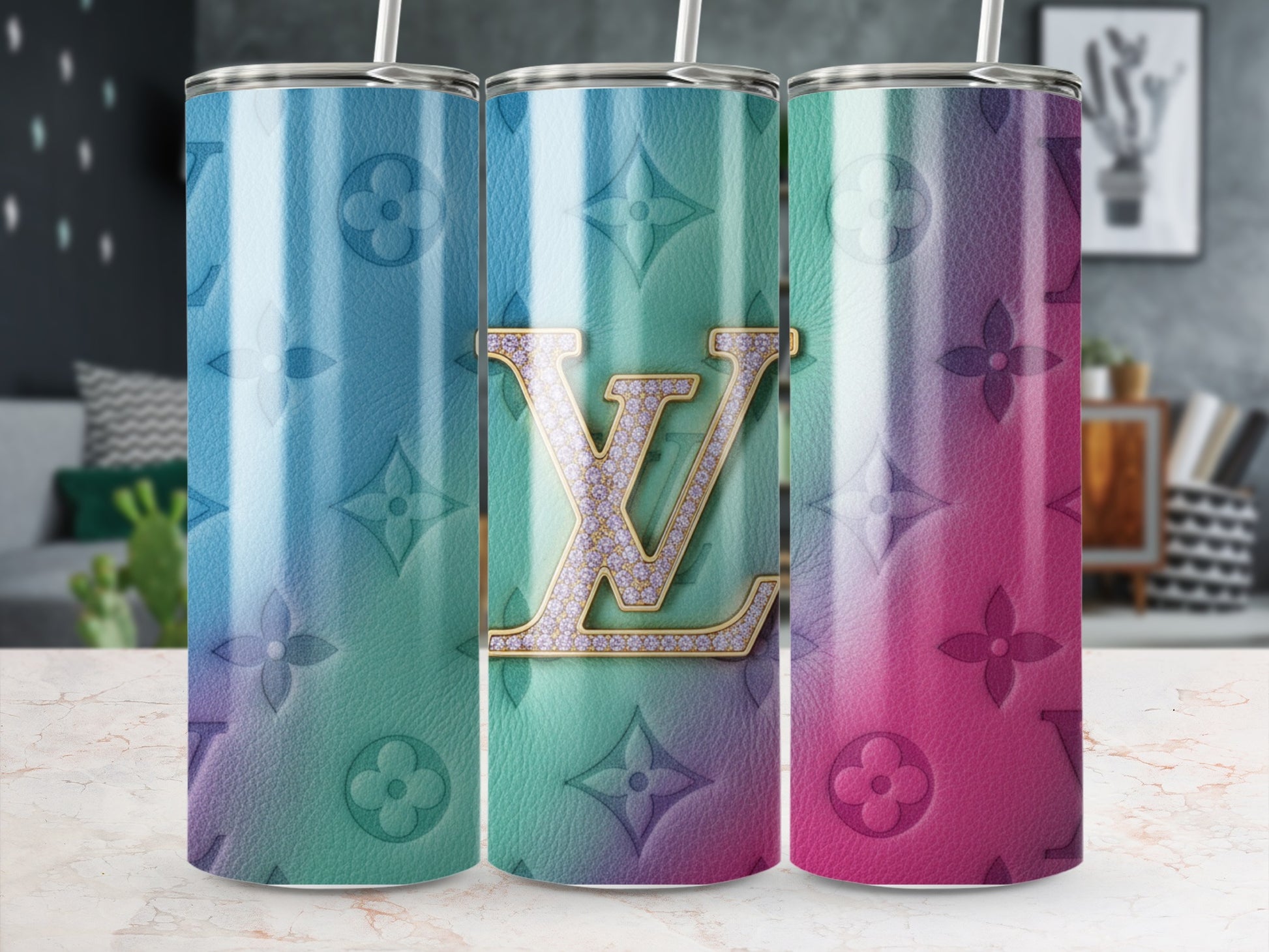 Gradient Monogram Insulated Tumbler Drinkware Accessory
