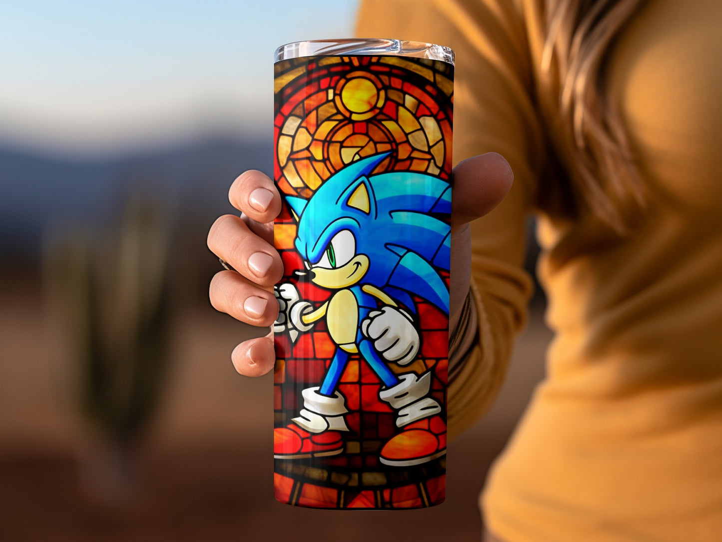 Sonic the Hedgehog Stained Glass Tumbler Cup