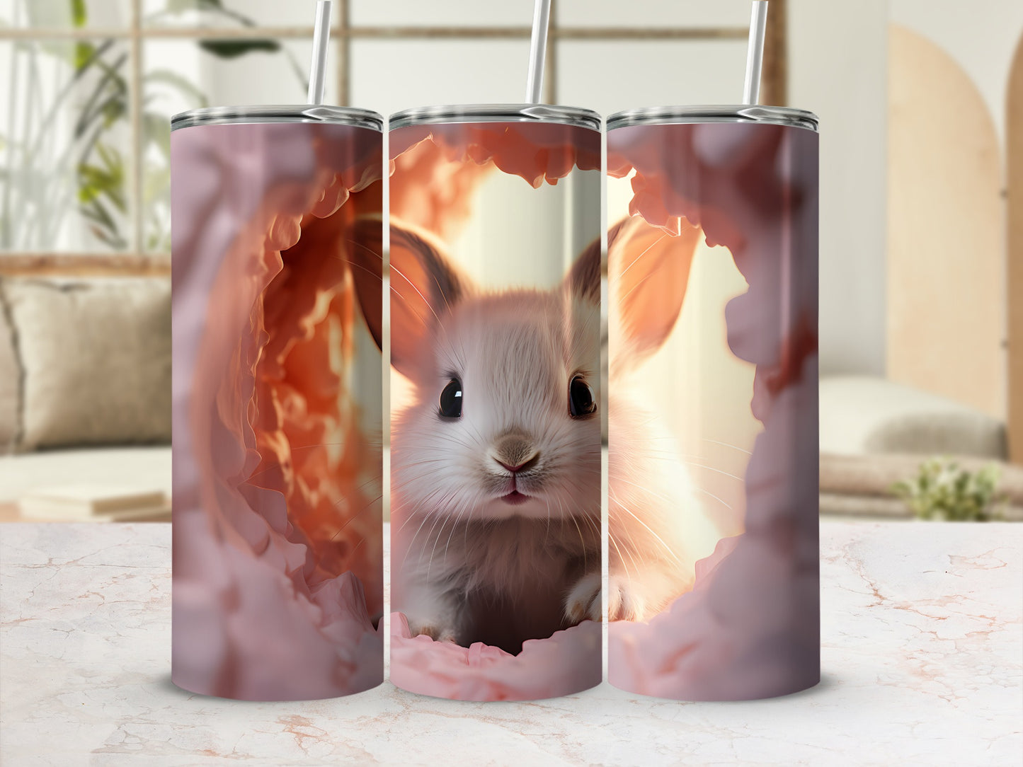 Adorable Baby Bunny Insulated Tumbler Cup