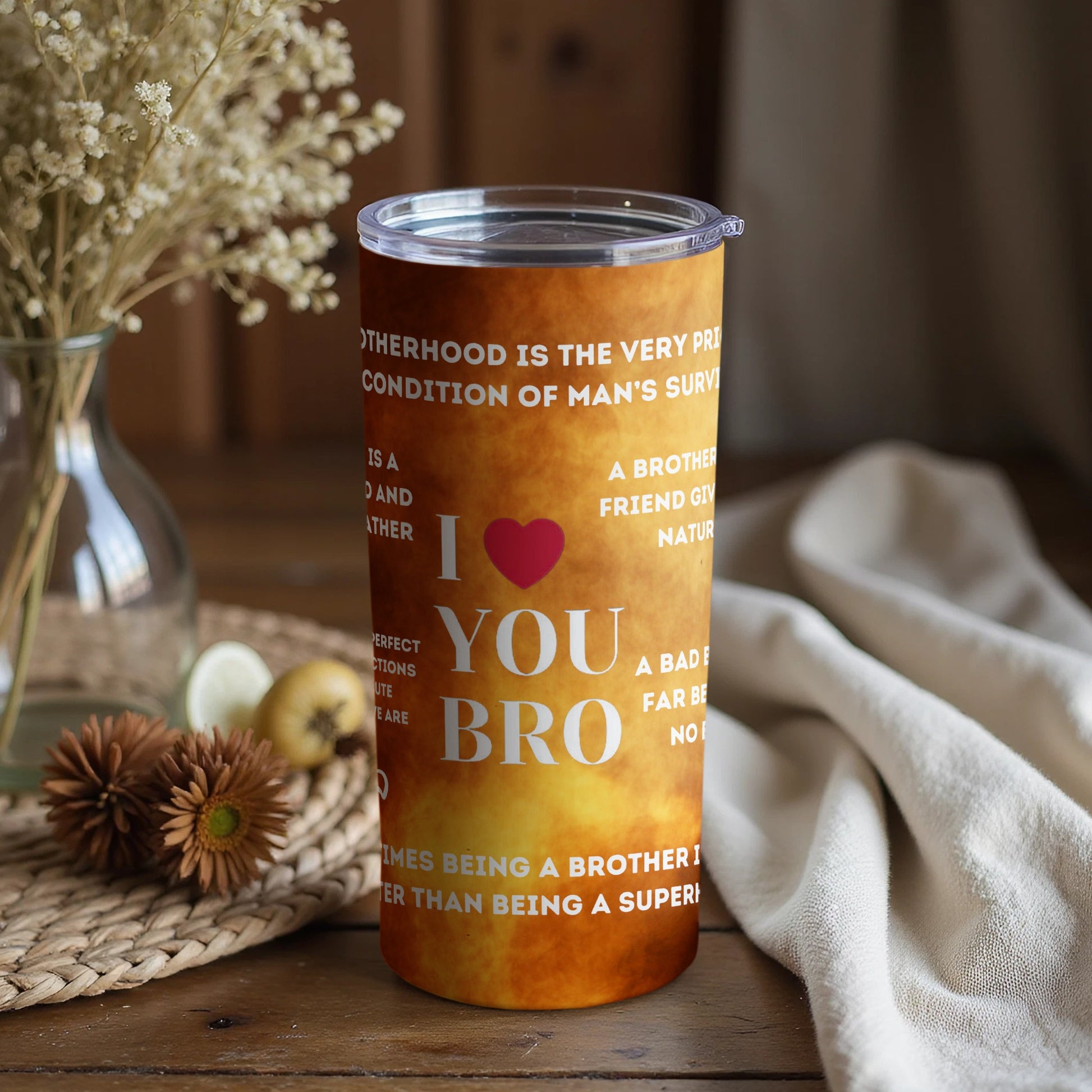 I Love You Bro Brotherhood Messages Tumbler Cup