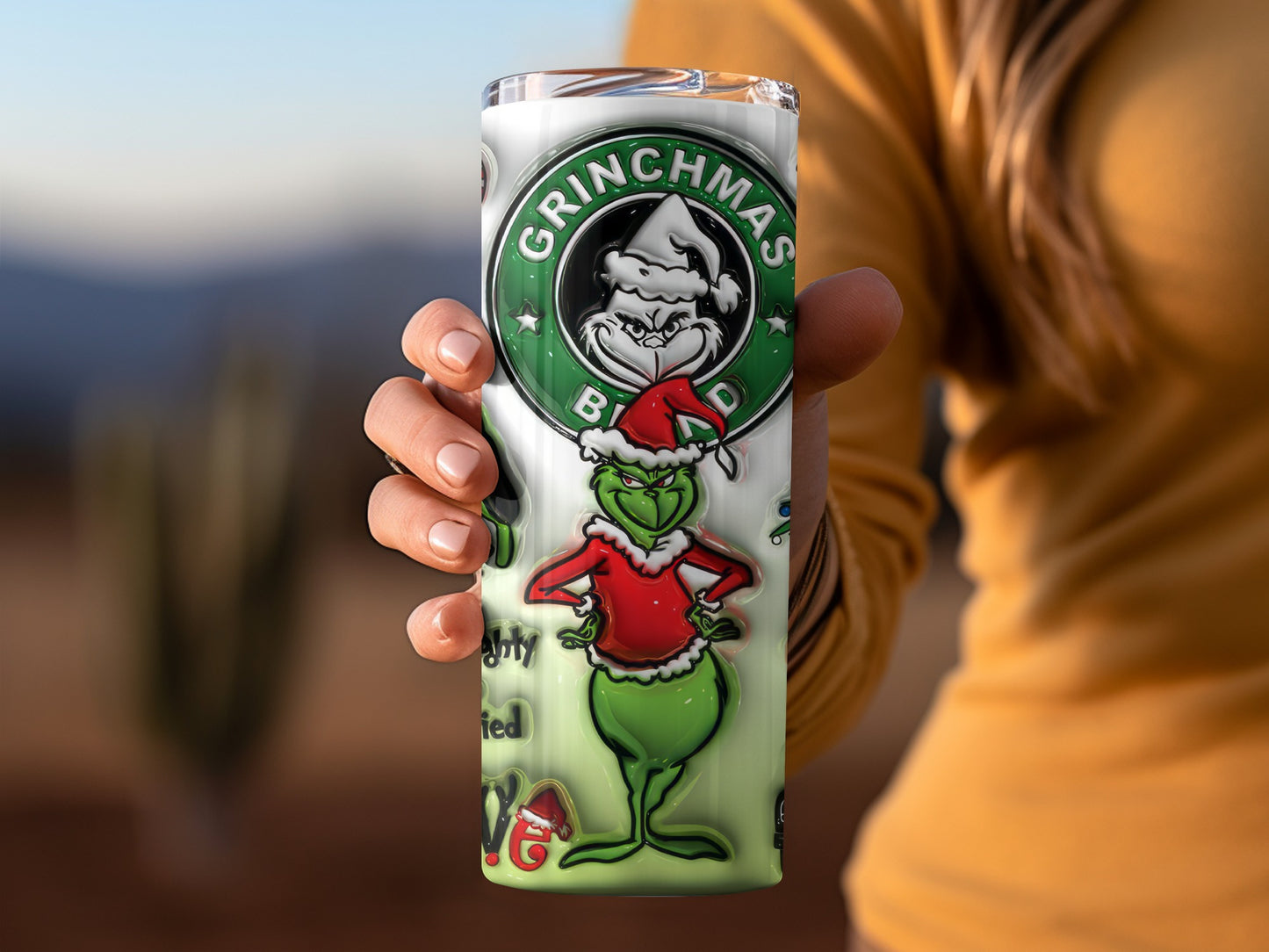 Grinchmas Vibes Tumbler Naughty Nice Stainless Steel Cup