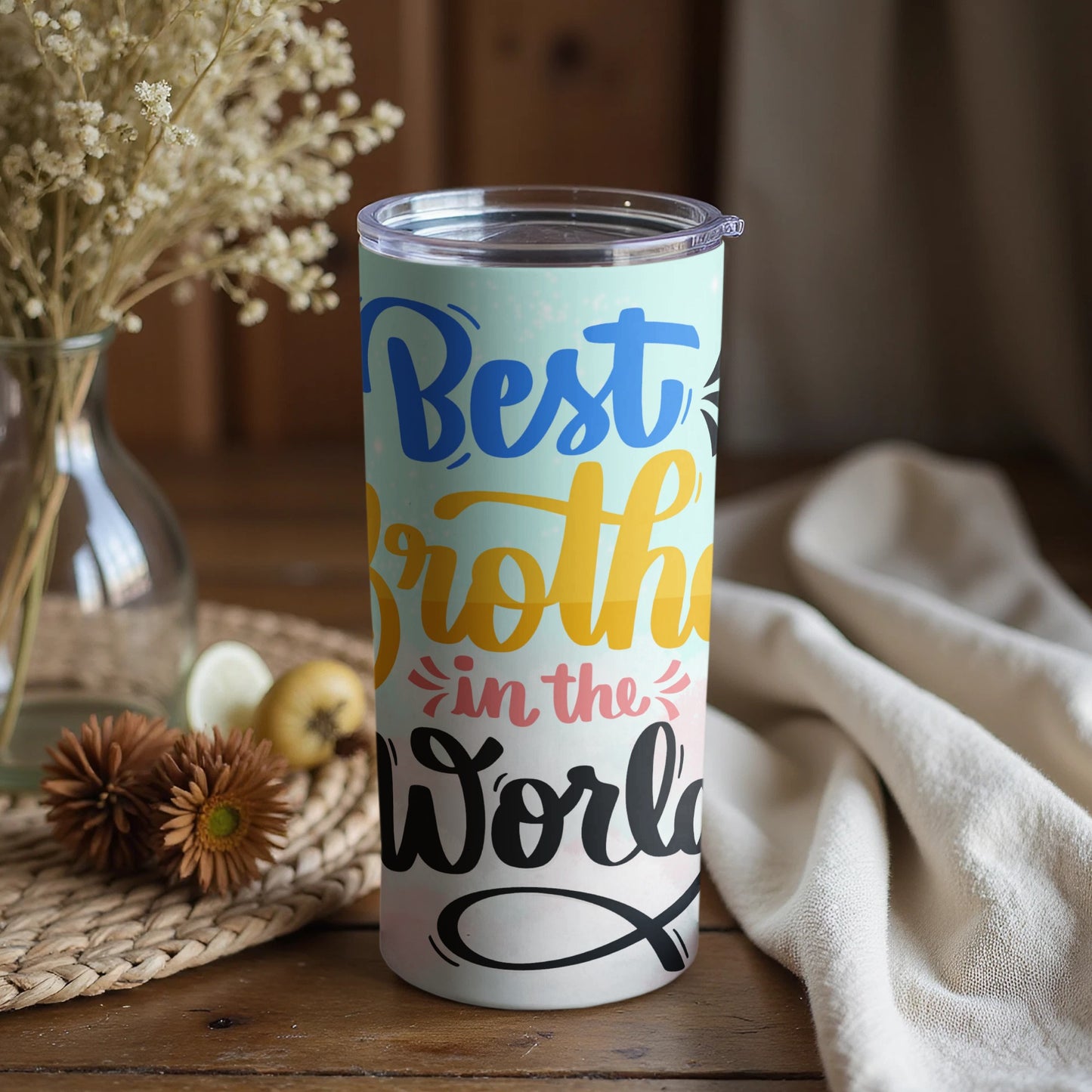 Best Brother in the World Decorative Tumbler