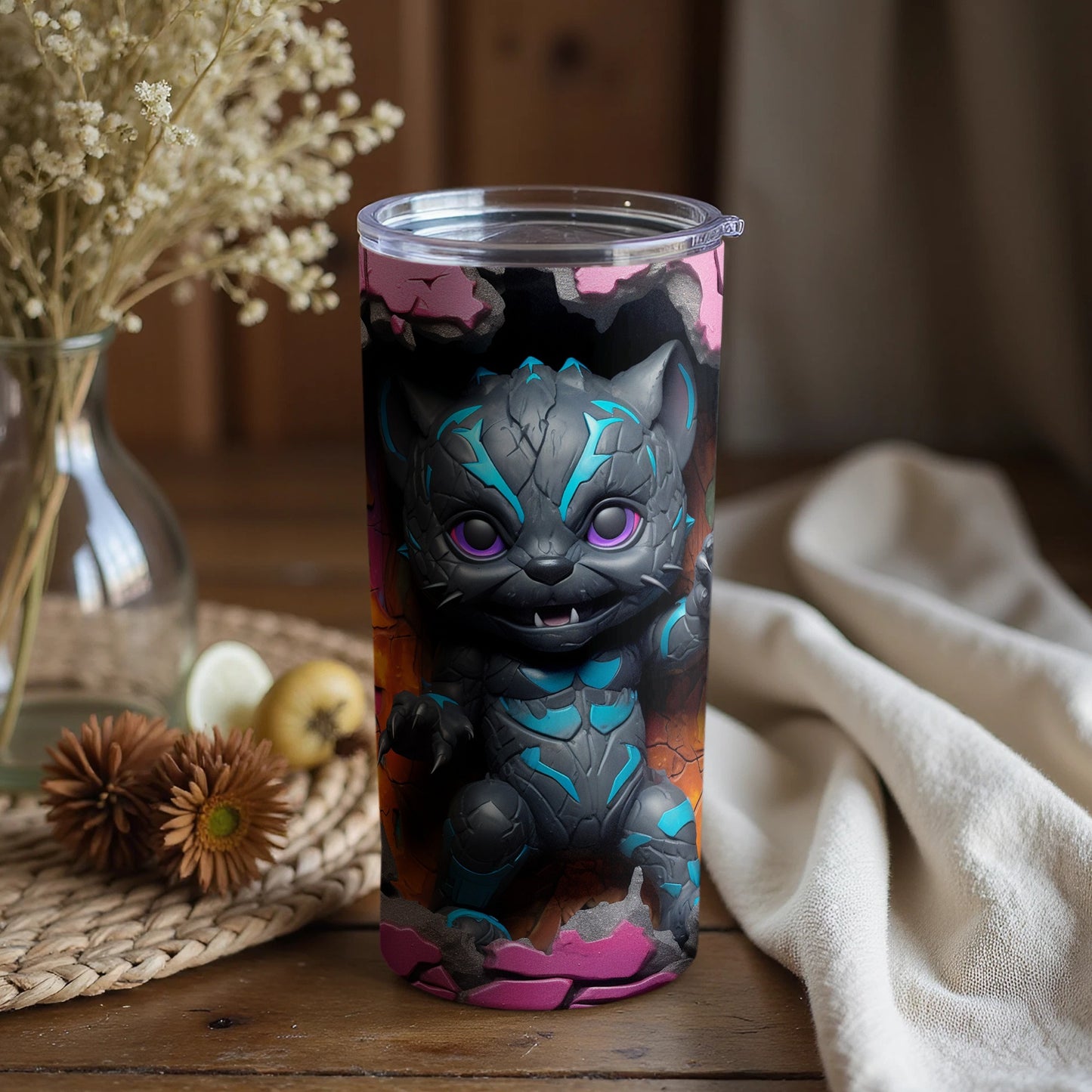 Adorable Black Panther Art Design Tumbler